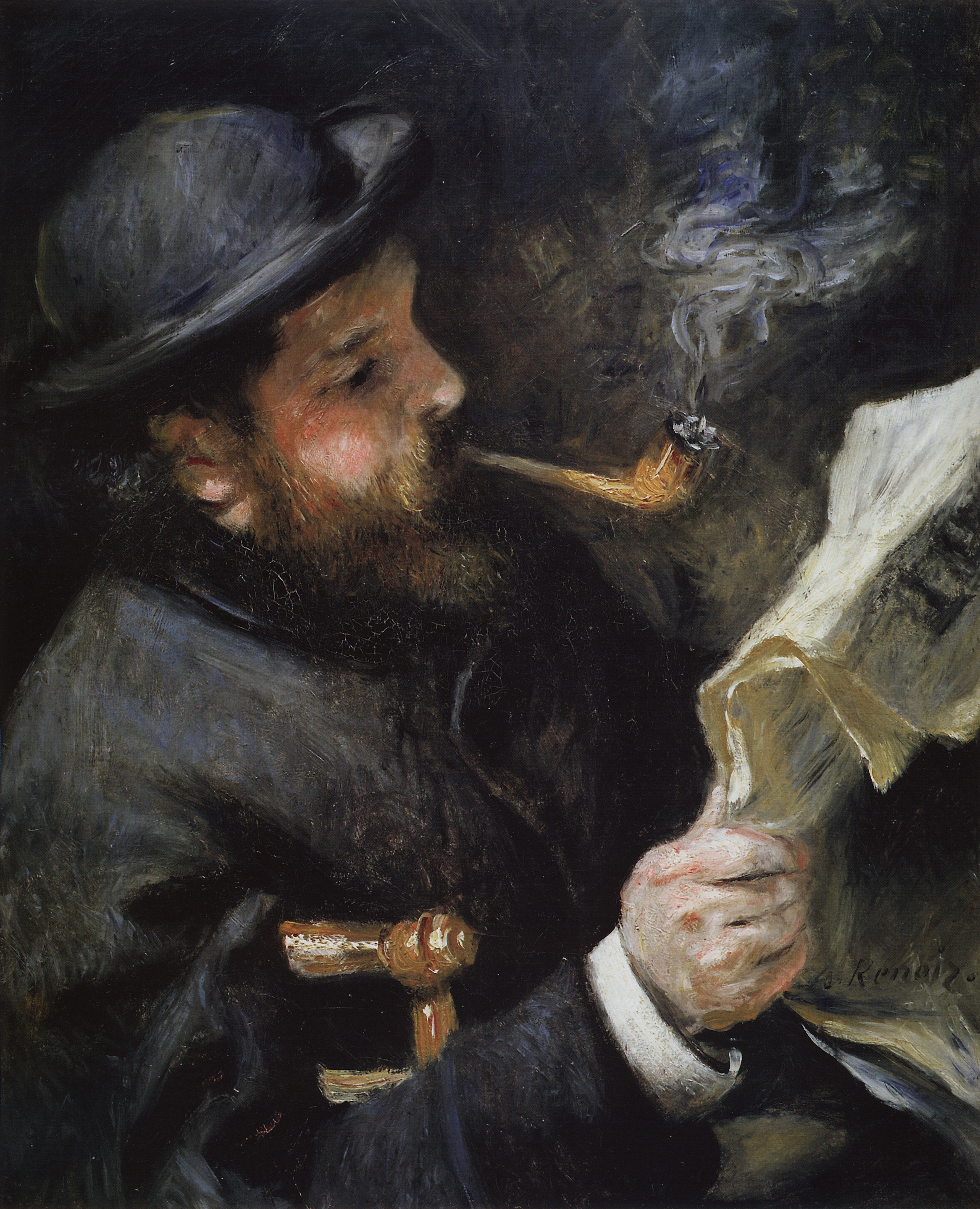 Ренуар. Клод Моне за чтением. 1872