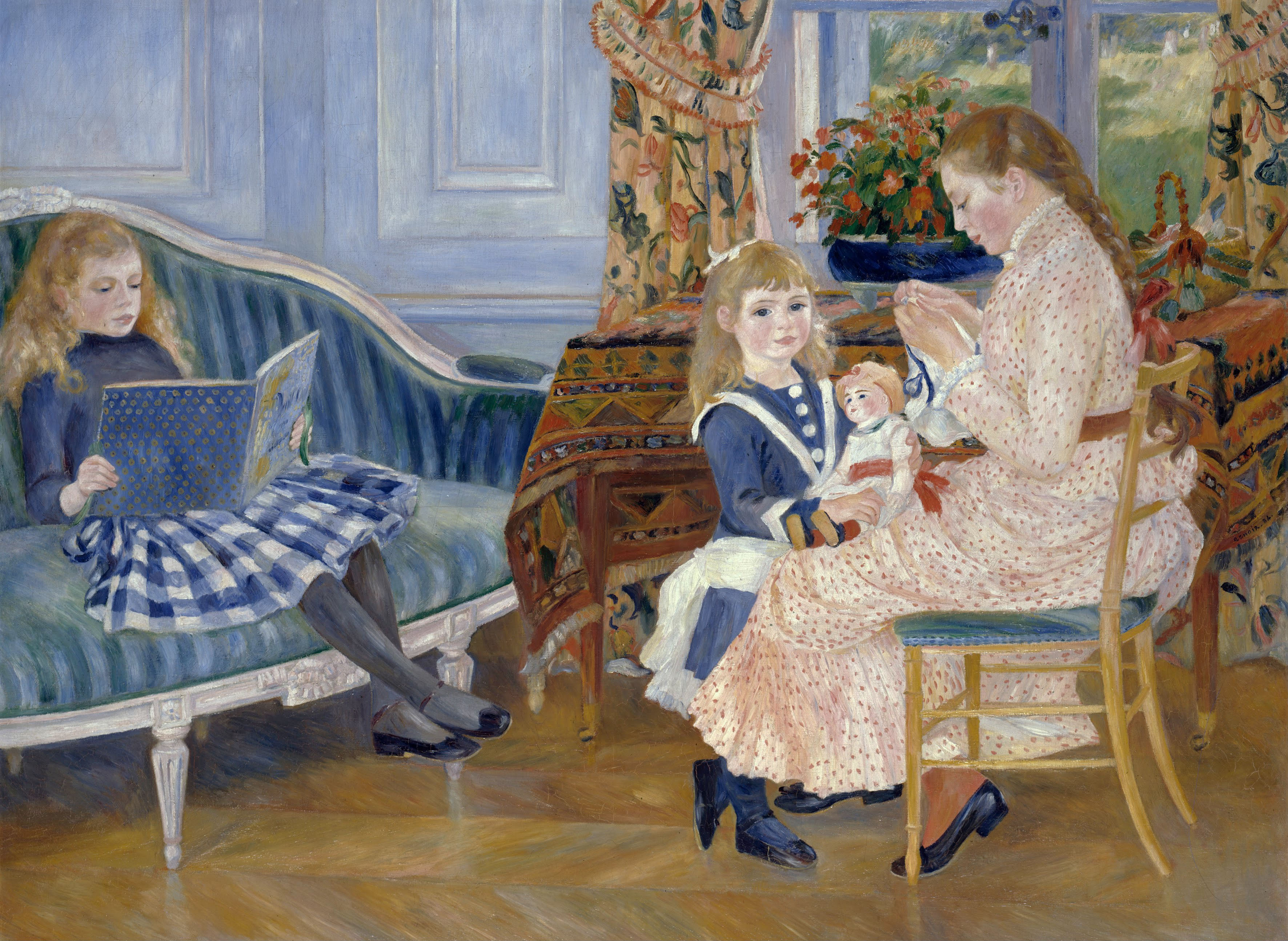 Ренуар. Дети днем в Варжемоне (Маргерит, Люси и Марта Берар). 1884