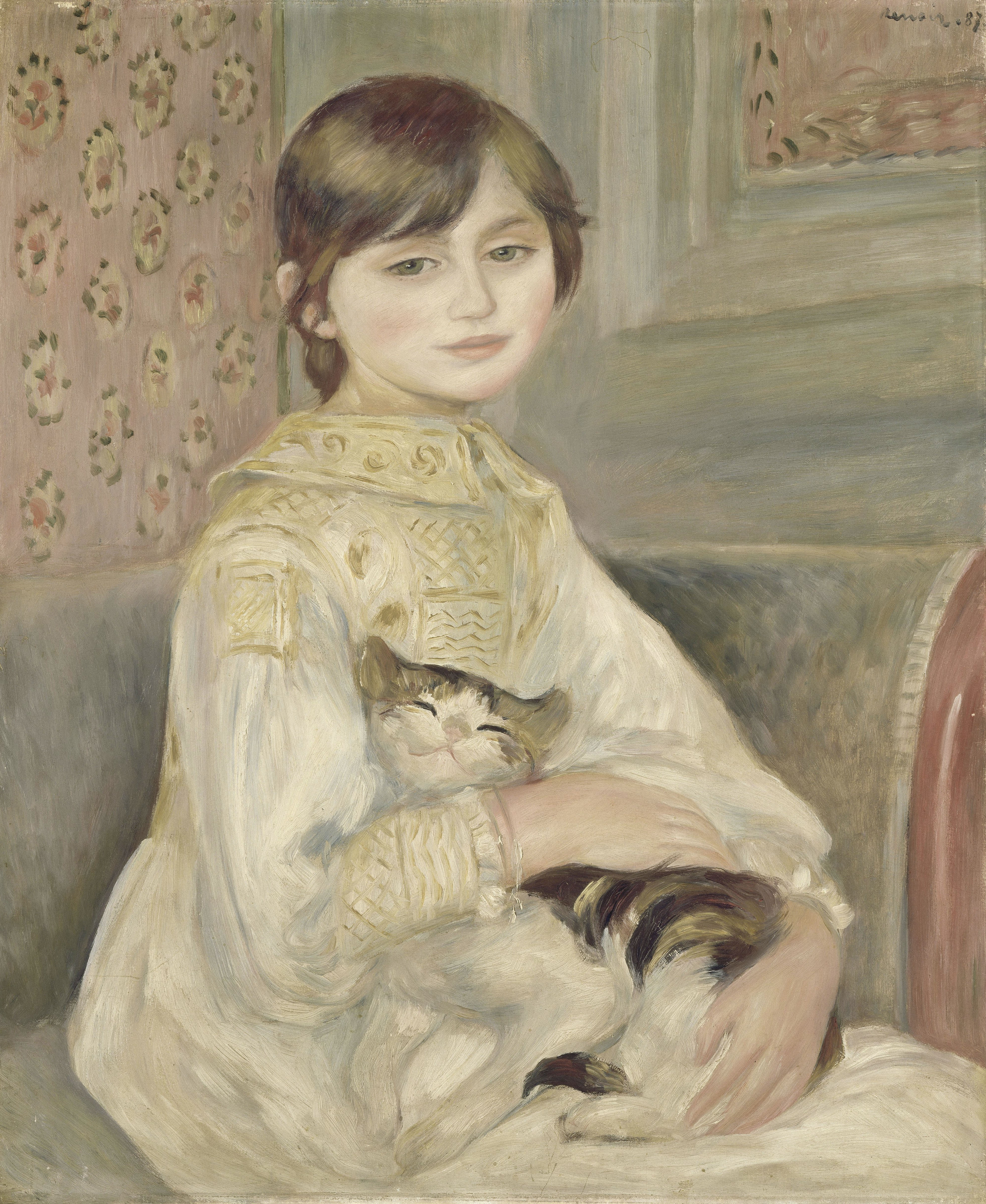 Ренуар. Девочка с кошкой (Жюли Мане). 1887