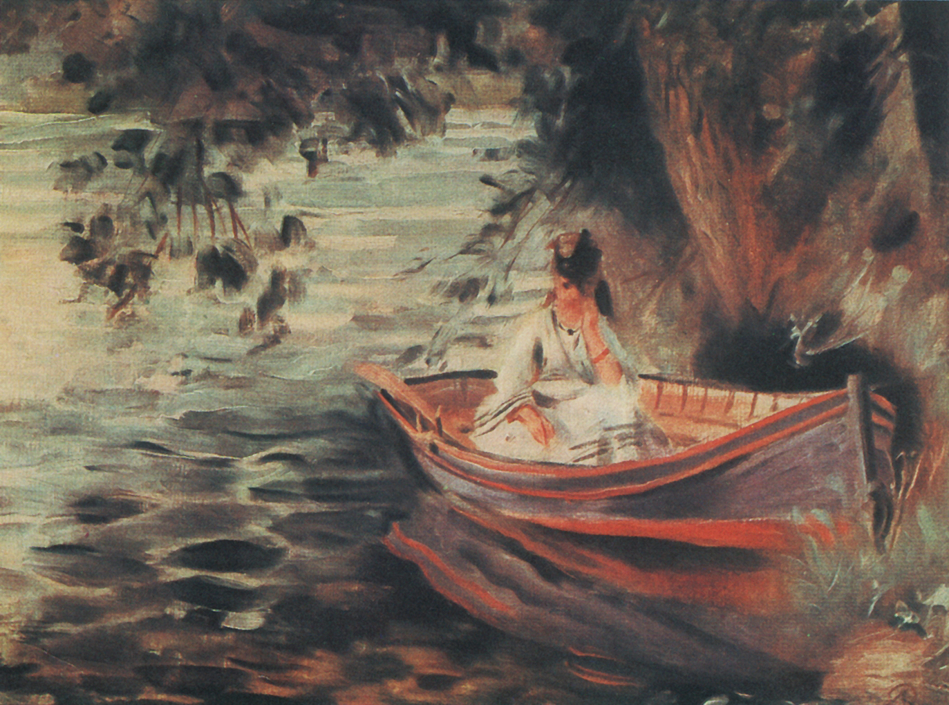 Ренуар. Дама в лодке. 1867