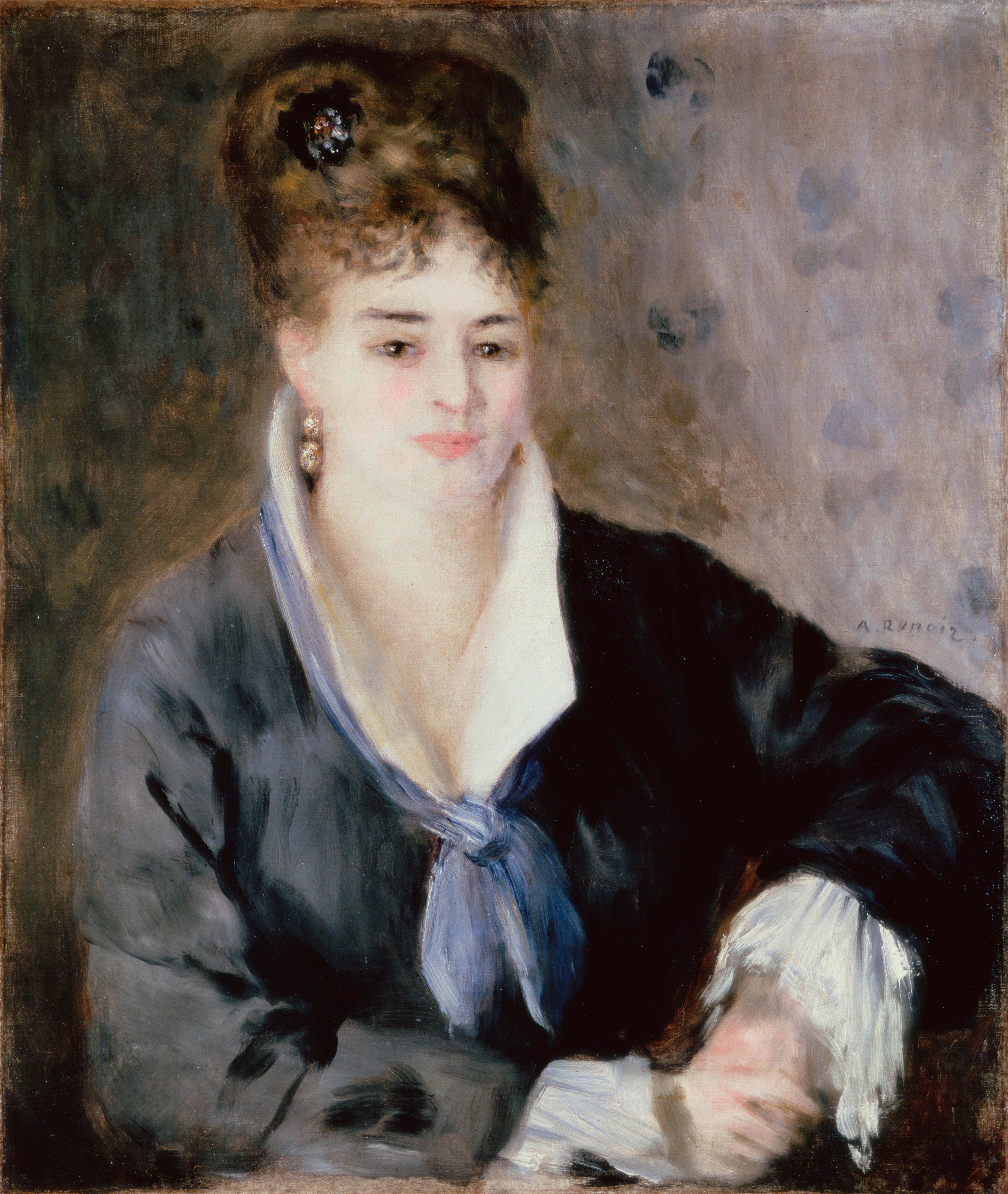 Ренуар. Дама в черном платье (Портрет мадам Артманн). Около 1876