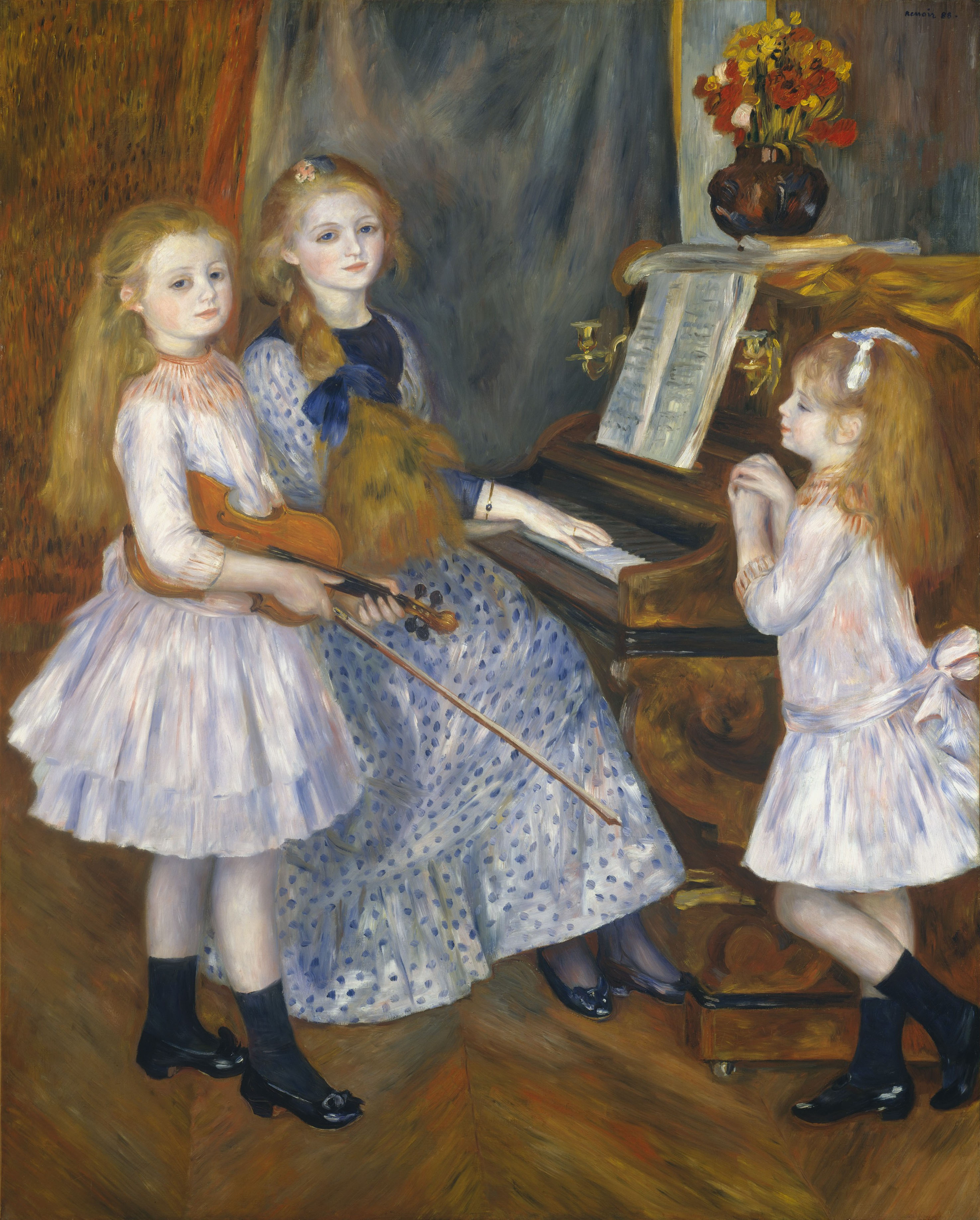 Ренуар. Дочери Катулла Мендеса за пианино. 1888