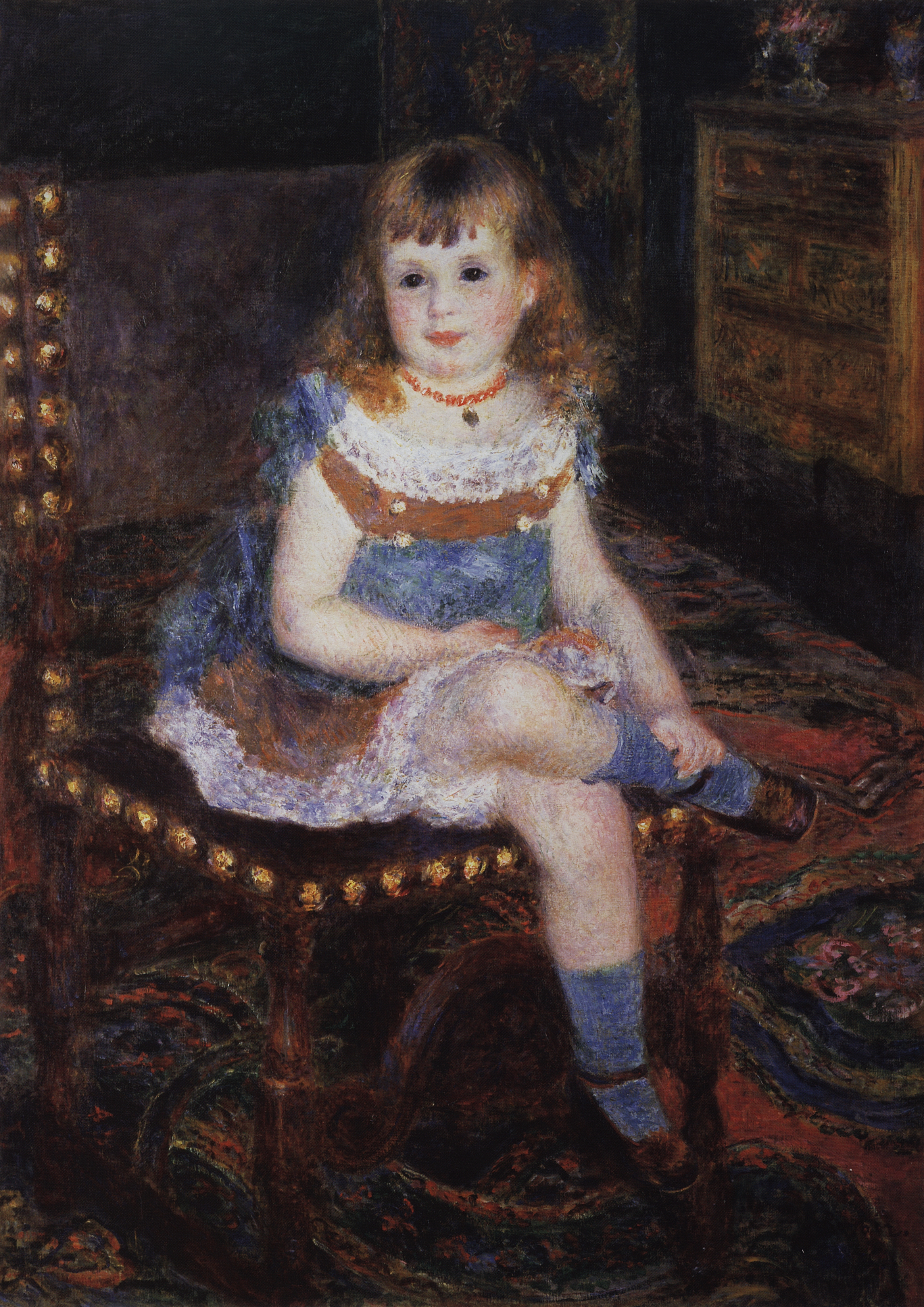 Ренуар. Портрет сидящей на стуле Жоржетты Шарпантье. 1876