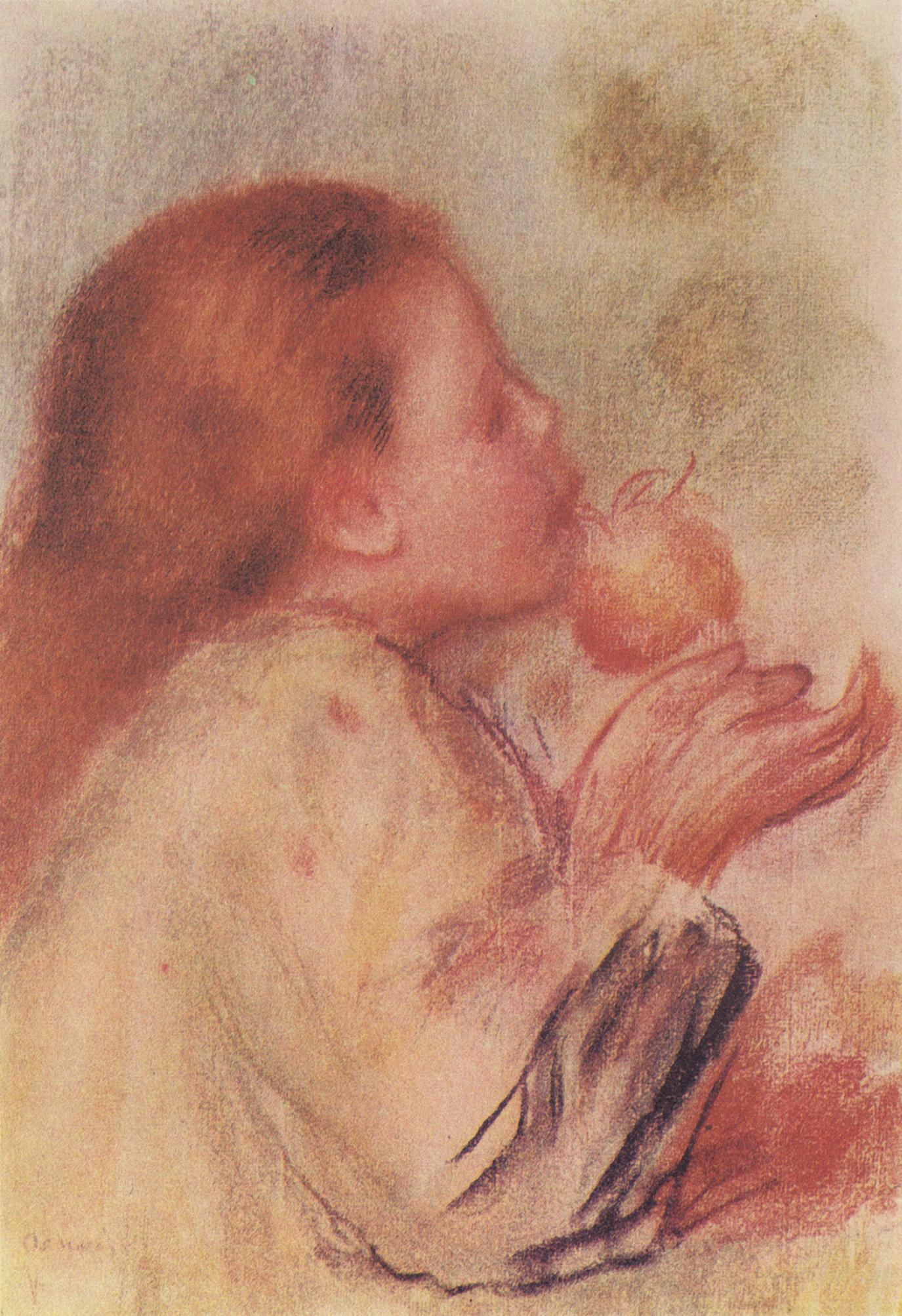 Ренуар. Полуфигура девушки. 1885-1890