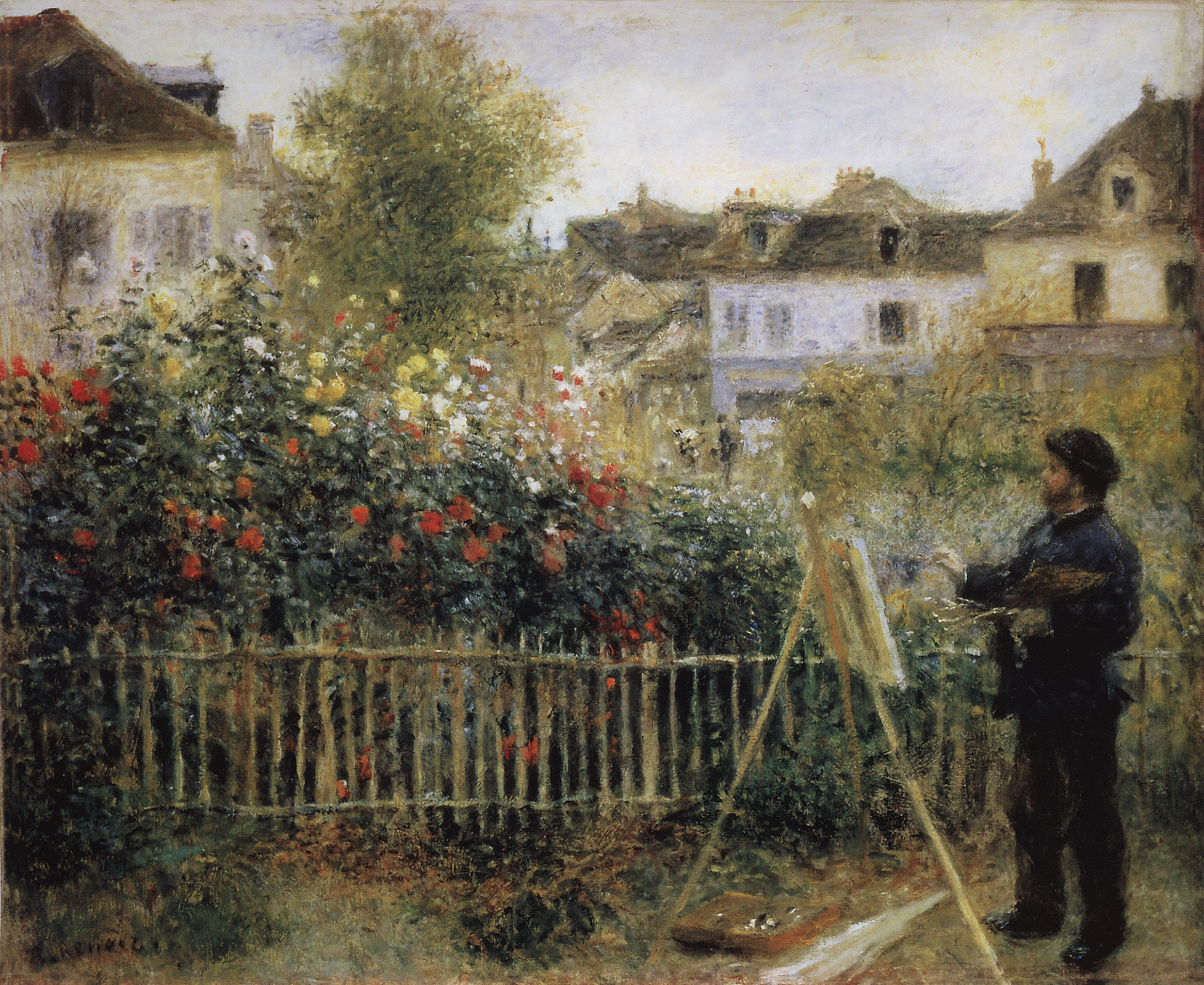 Ренуар. Клод Моне, рисующий в своем саду в Аржантейе. 1873