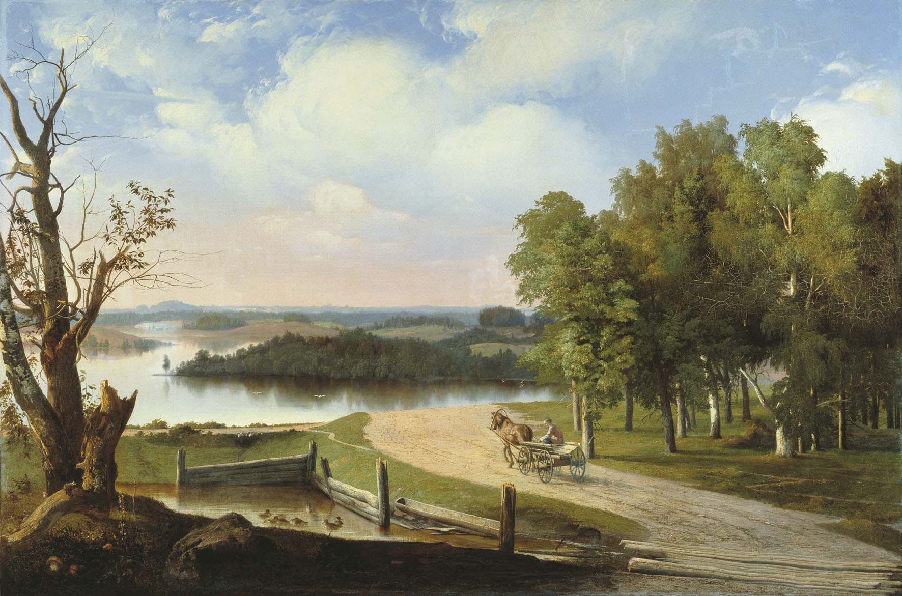 Горавский. Пейзаж с рекой и дорогой. 1853