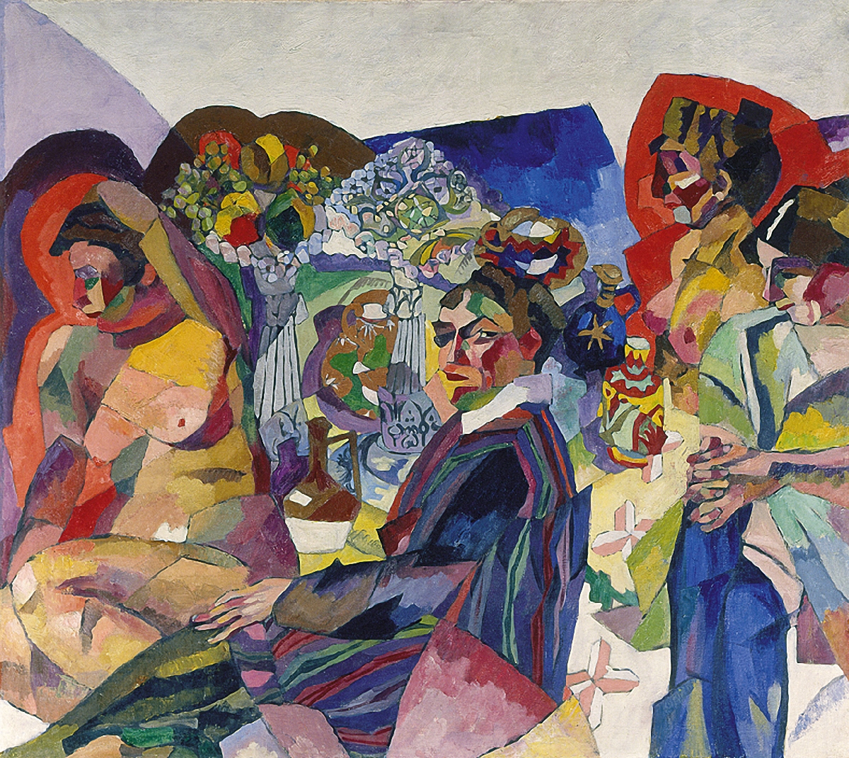 Лентулов. Общество за столом. 1916
