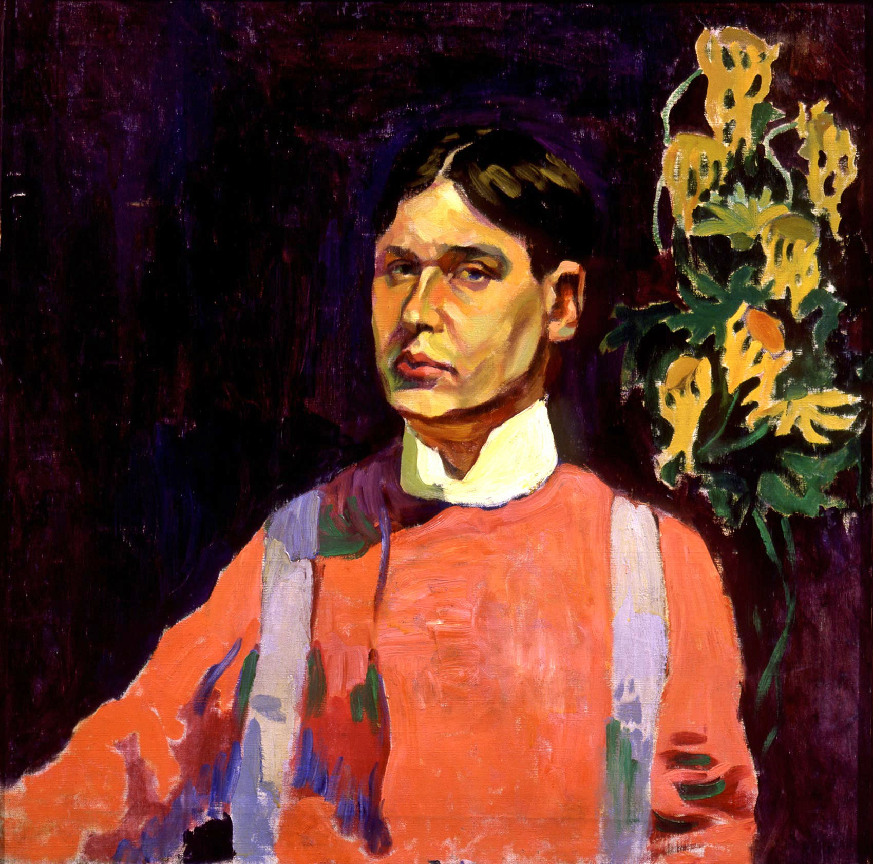 Лентулов. Автопортрет в красном. 1908-1909