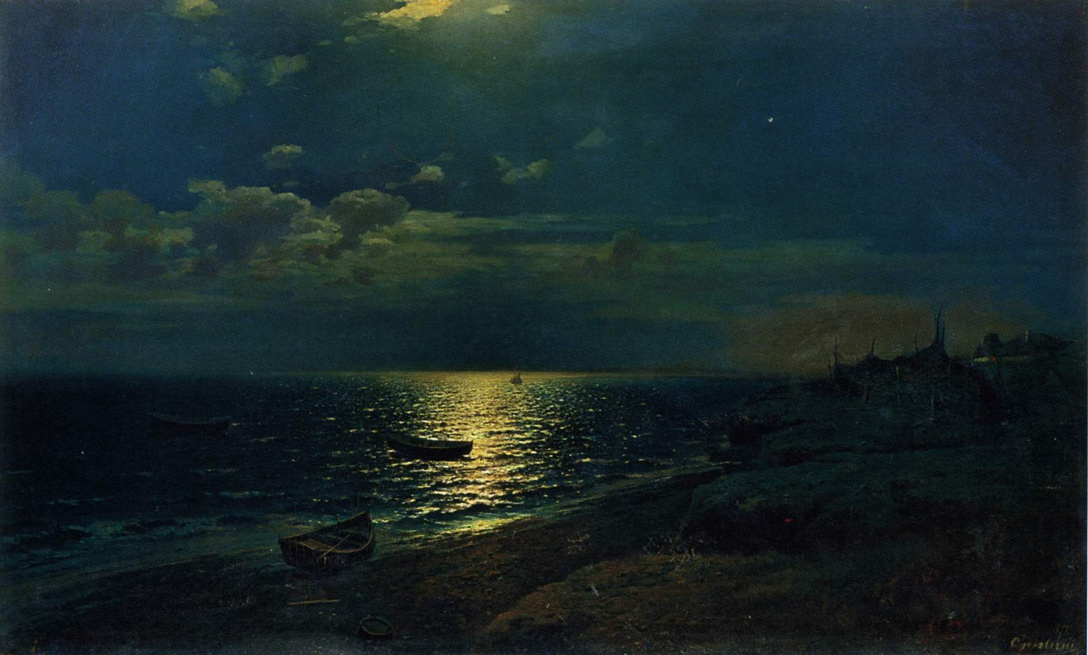 Судковский. Лунная ночь на море. 1879