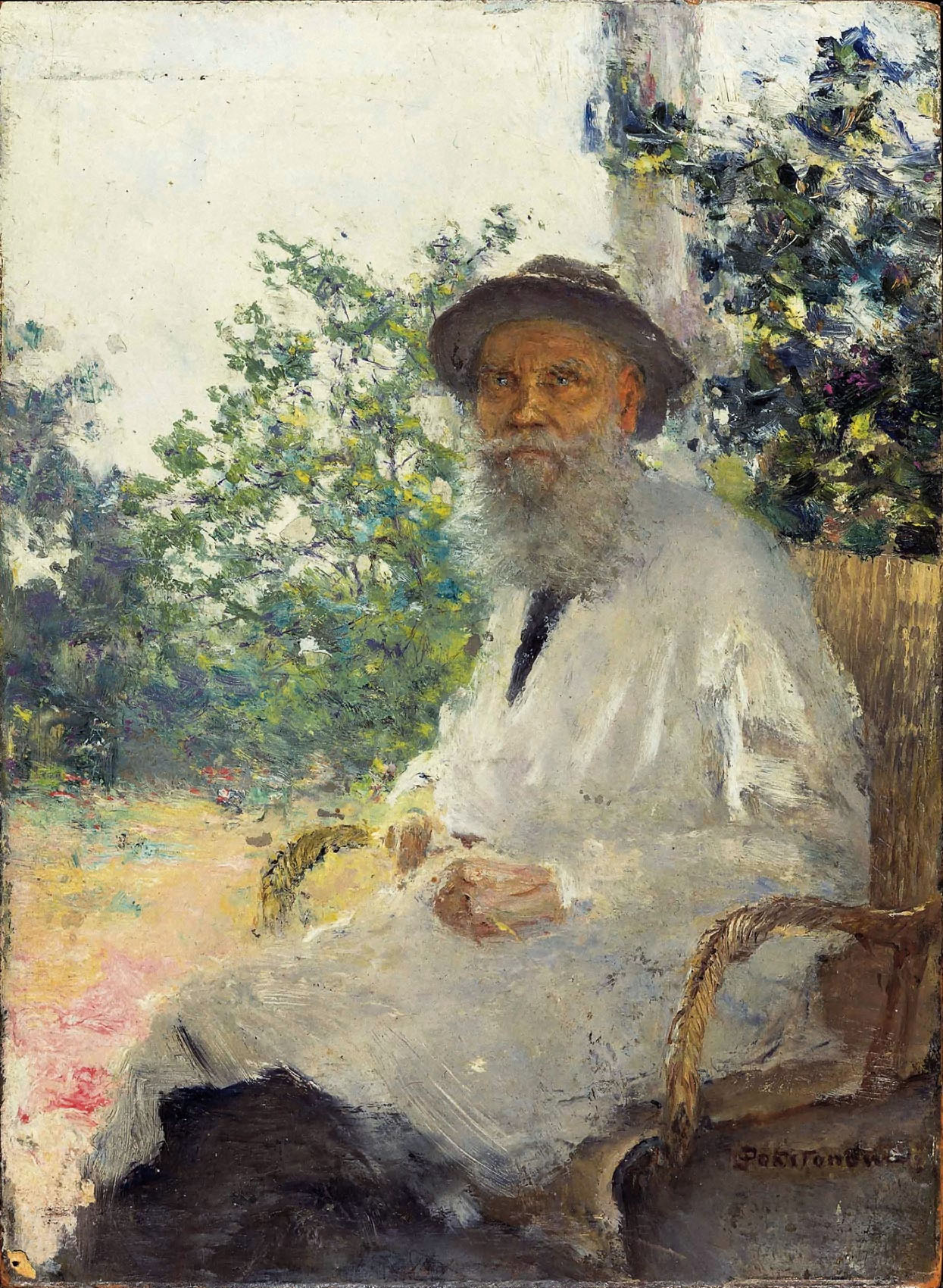 Похитонов. Портрет Л.Н.Толстого на террасе. 1905