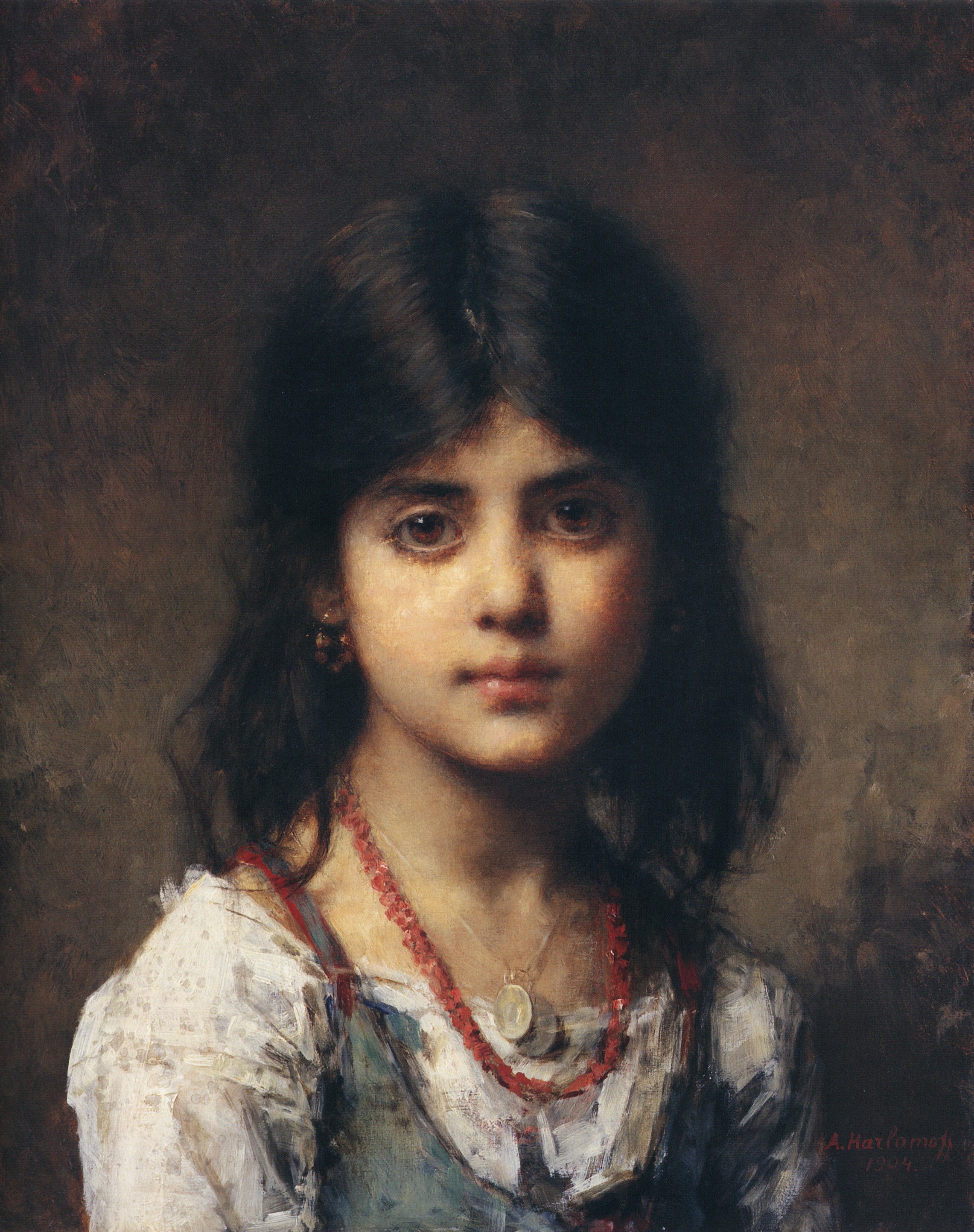 Харламов А.. Портрет девочки. 1904