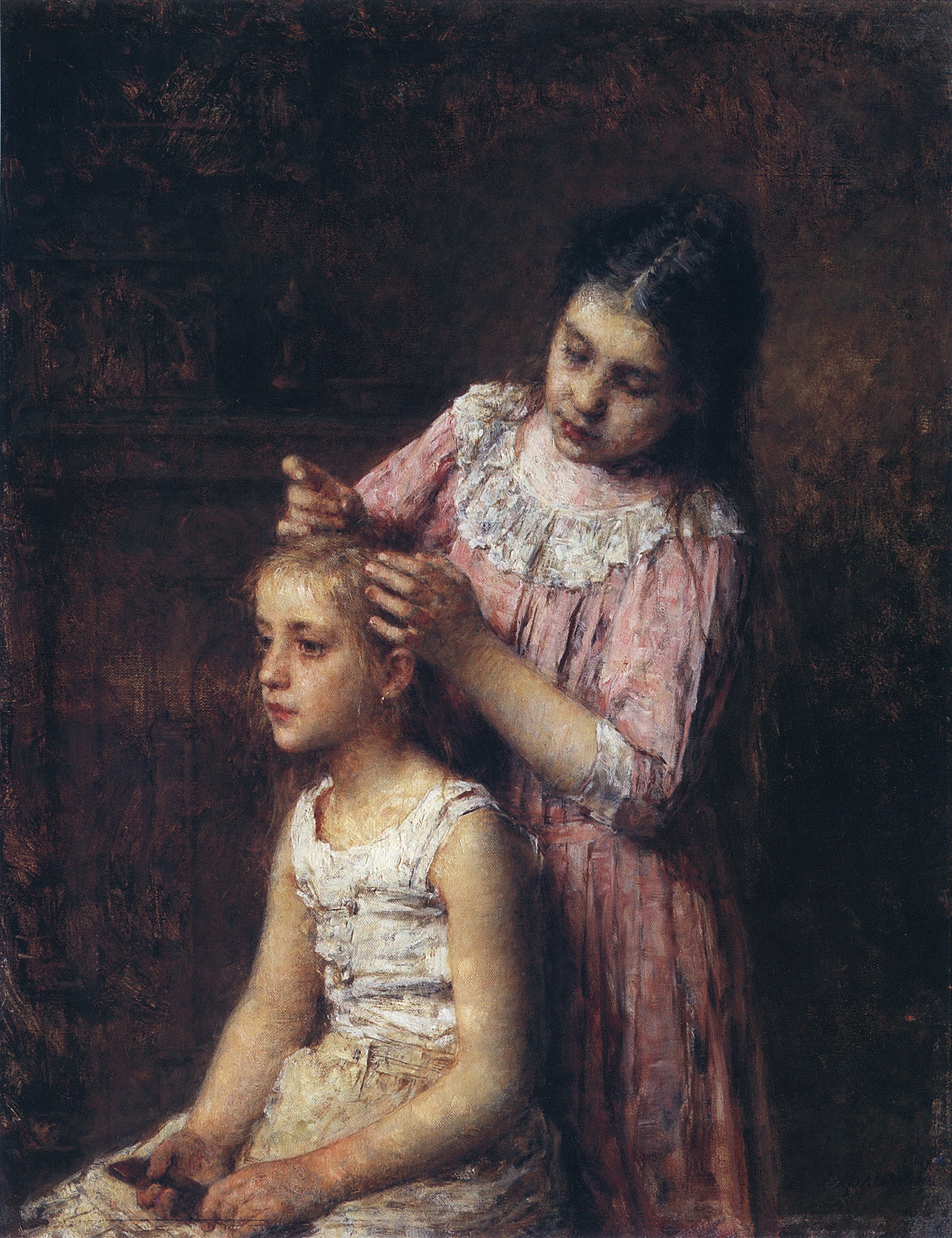 Харламов А.. Причесывание (Две сестры). 1913