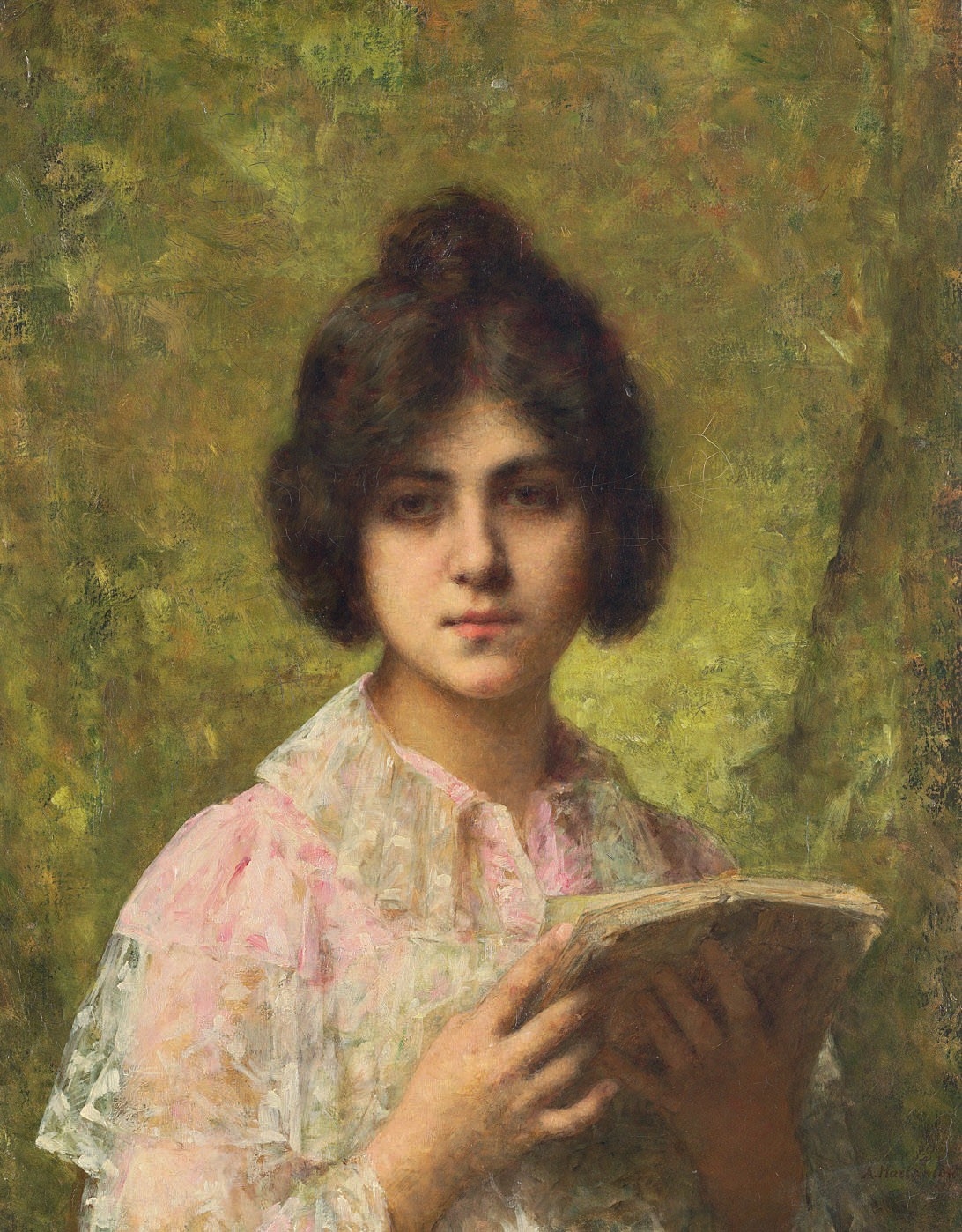 Харламов А.. Молодая женщина, держащая книгу