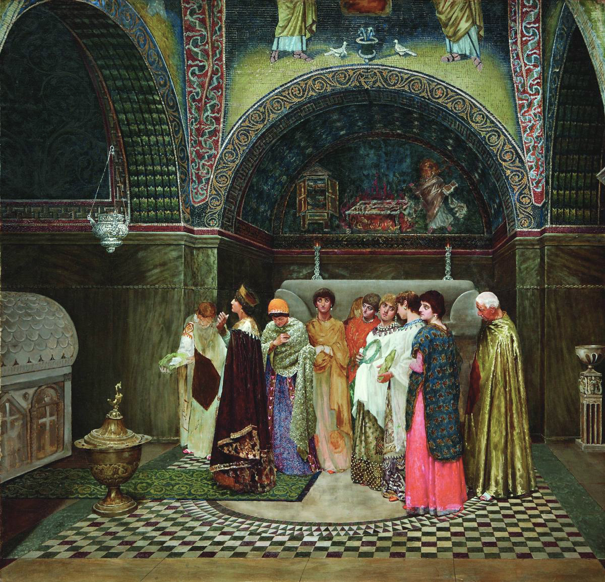 Смирнов В.. Утренний выход византийской царицы к гробницам своих предков. 1889-1890