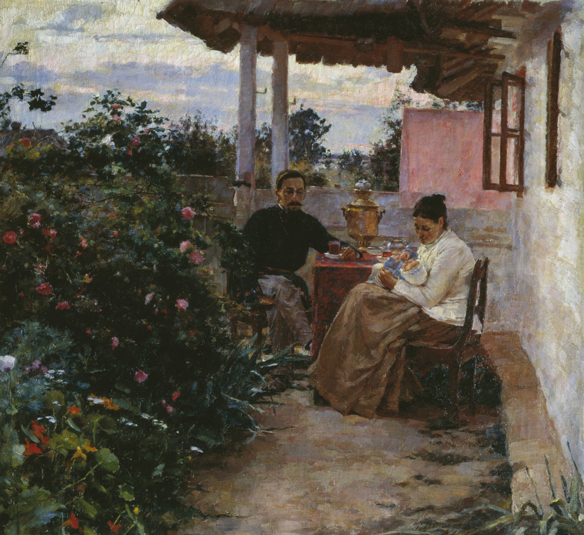 Костанди К.. Семейная идиллия. Первенец. 1891