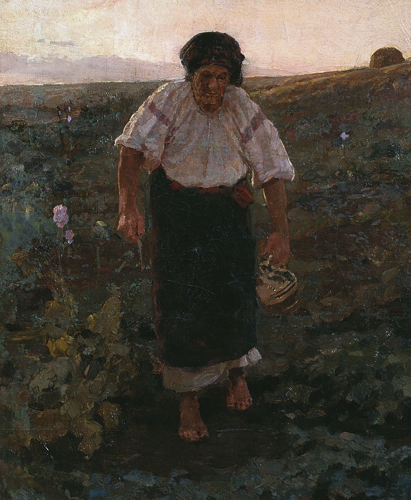 Костанди К.. Старуха с кувшином. Сумерки. 1893