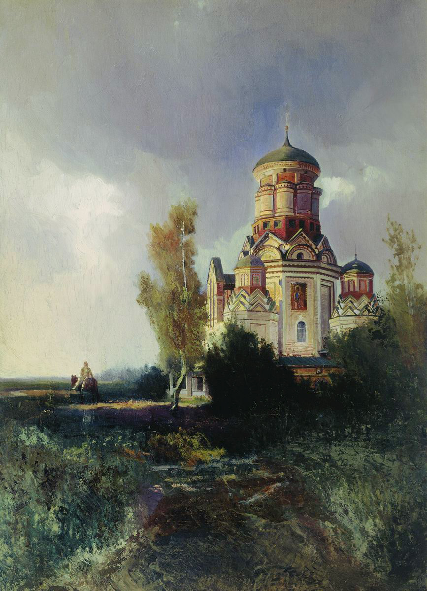 Маковский Н.. Вид церкви села Дьякова в Коломенском, близ Москвы