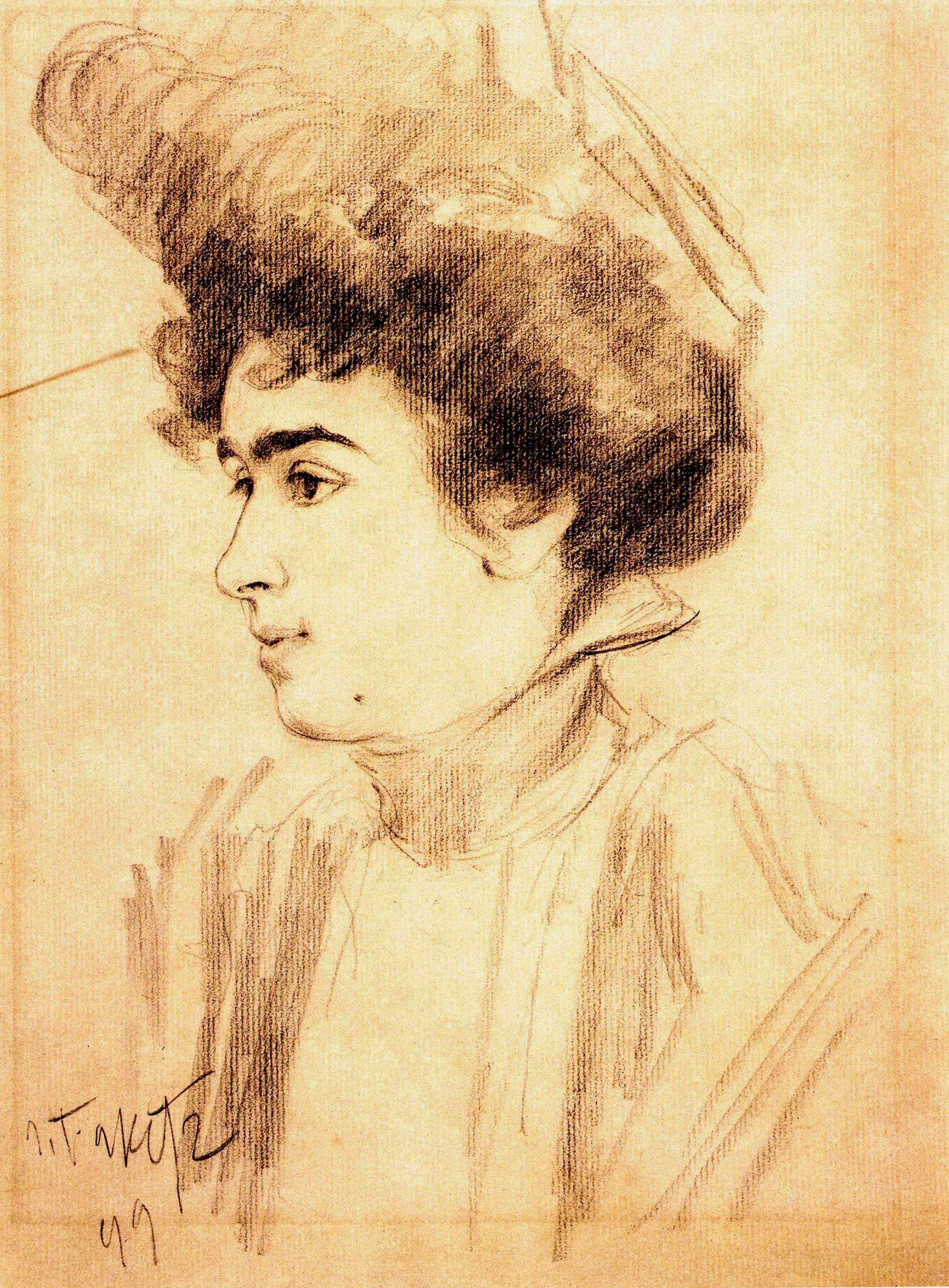 Бакст. Женский портрет . 1899