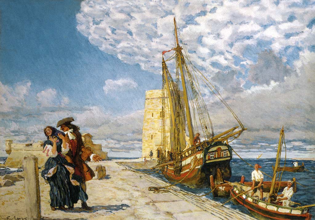 Лансере Е.Е.. Прогулка на молу. 1908