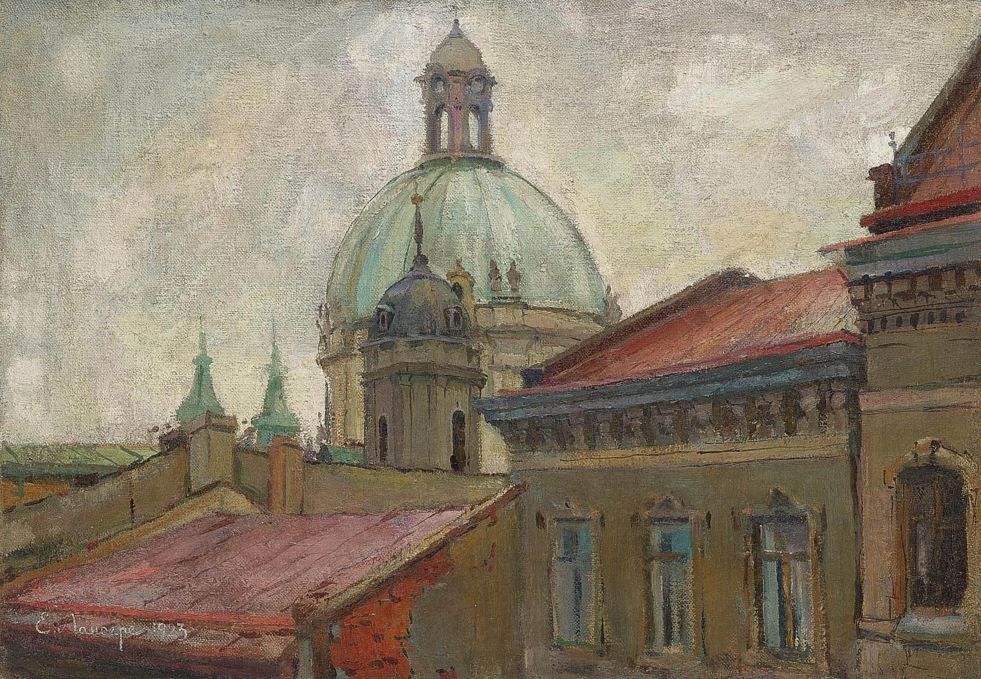 Лансере Е.Е.. Вид Ивановского монастыря, Москва. 1923
