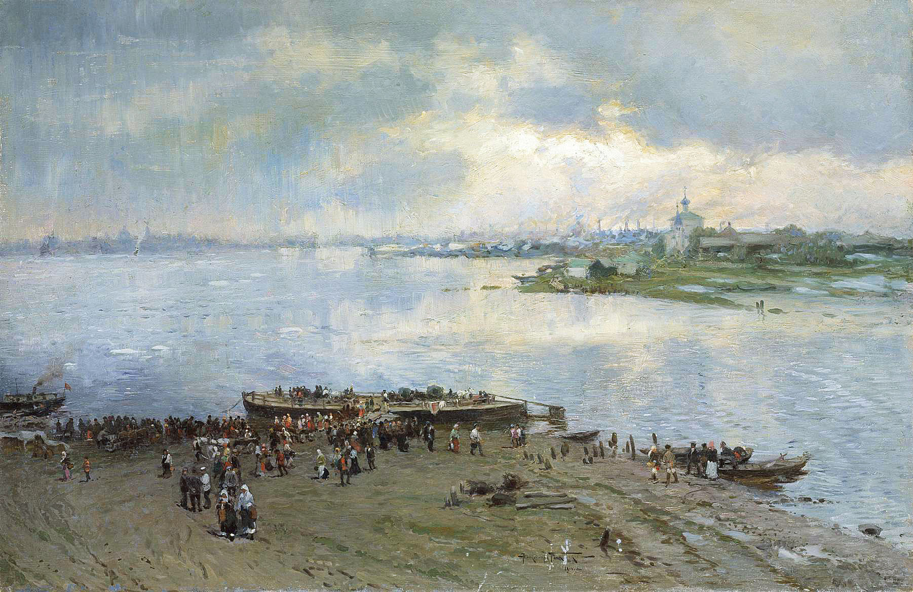 Маковский А.. Перевоз на Волге. 1918