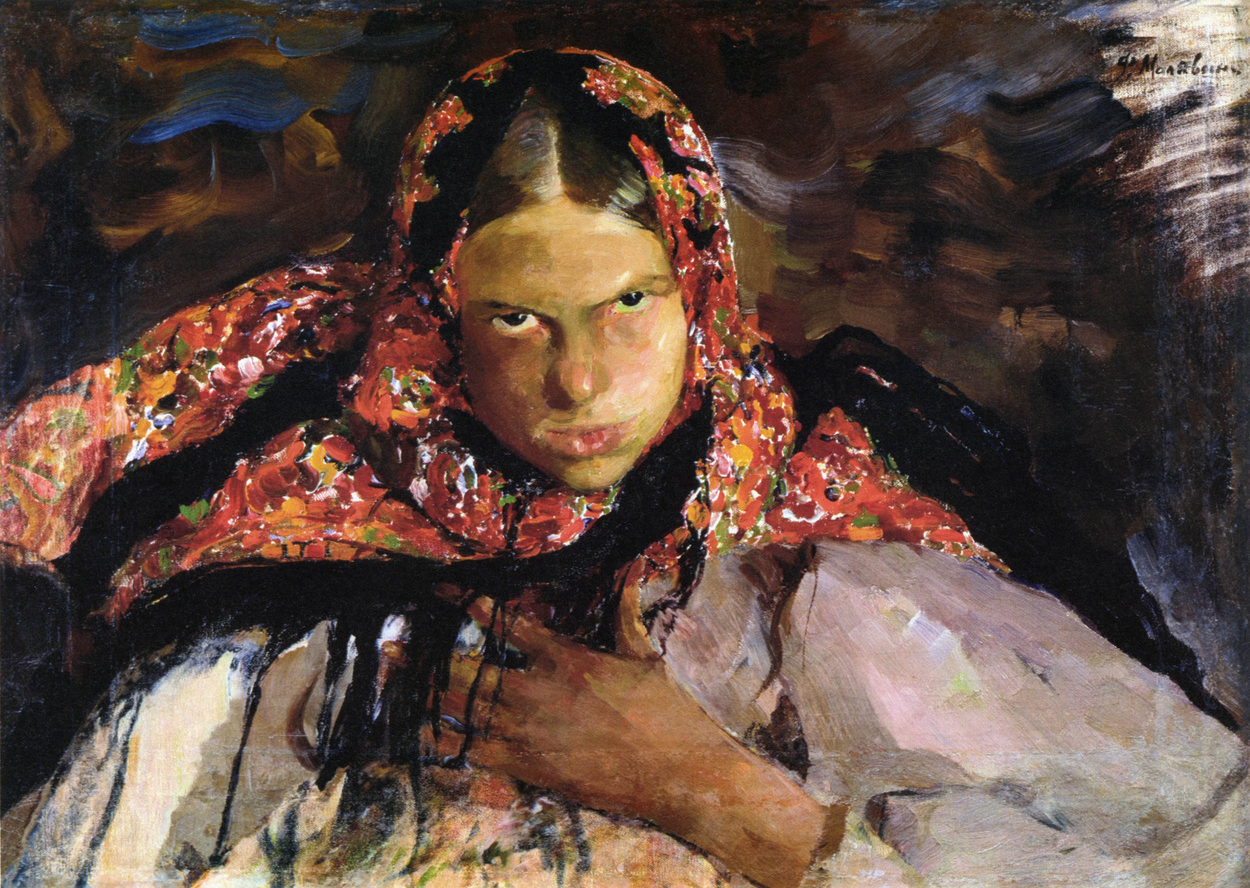 Малявин. Крестьянская девушка (Девка). 1910-е