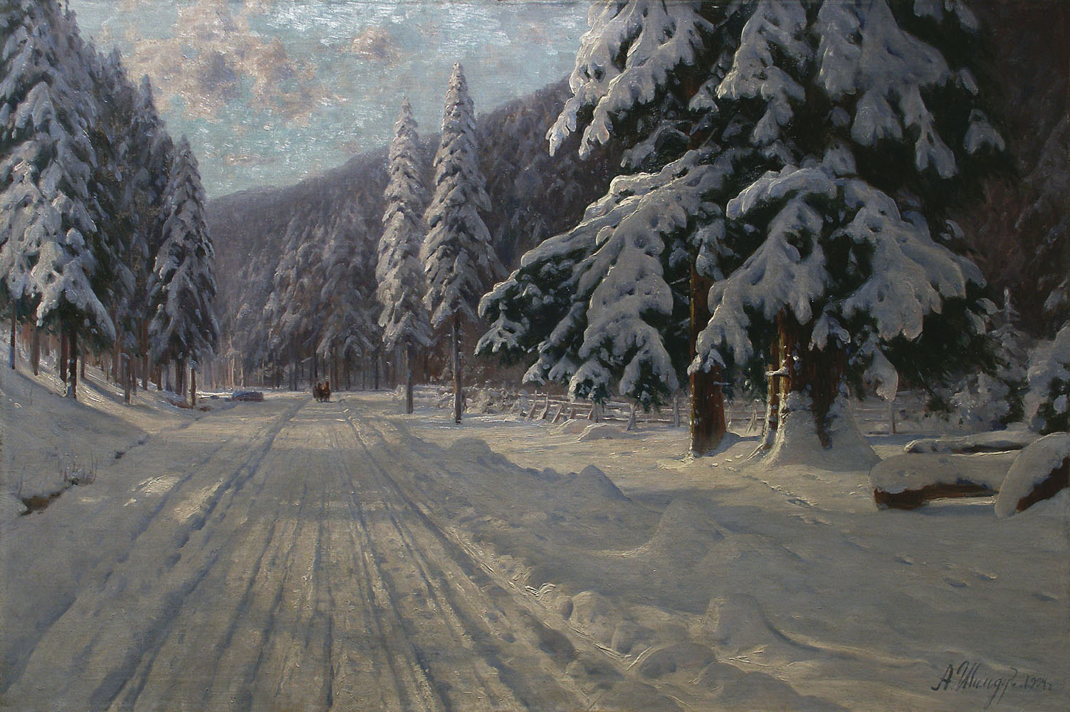 Шильдер А.. Зимняя дорога. 1904