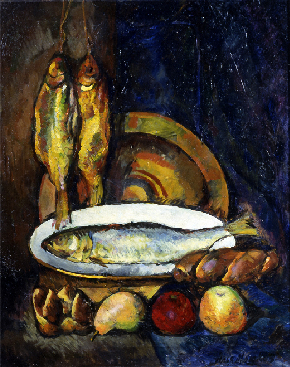 Машков. Натюрморт с рыбами. 1916