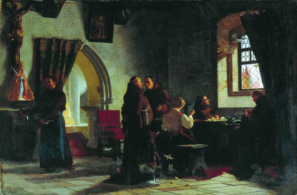 Клодт М.П.. Швальня в католическом францисканском монастыре. 1865