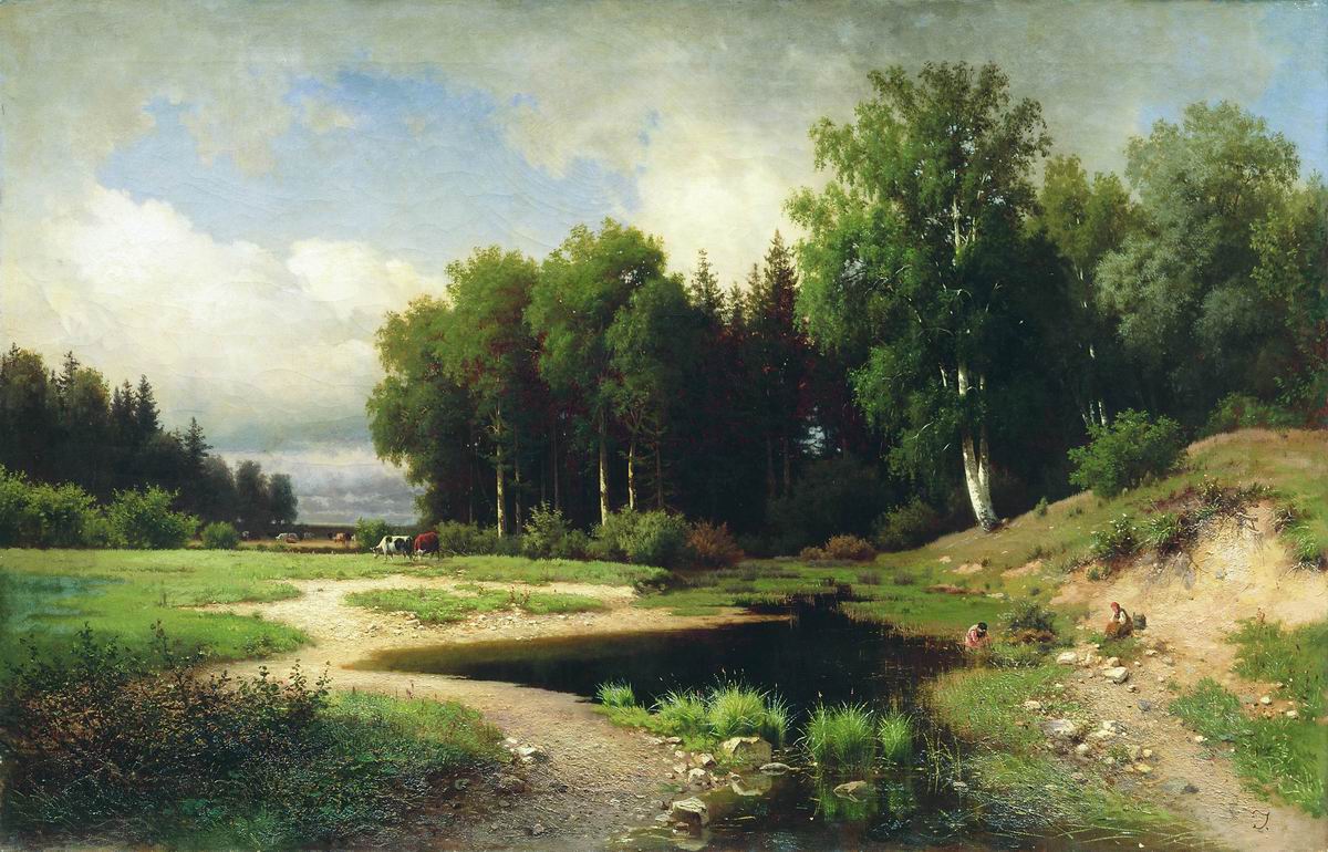 Каменев Л.. Вид из окрестностей села Поречье. 1869