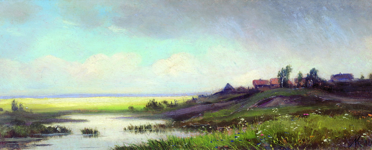 Каменев Л.. Саввина слобода близ Звенигорода. Дождь. 1867