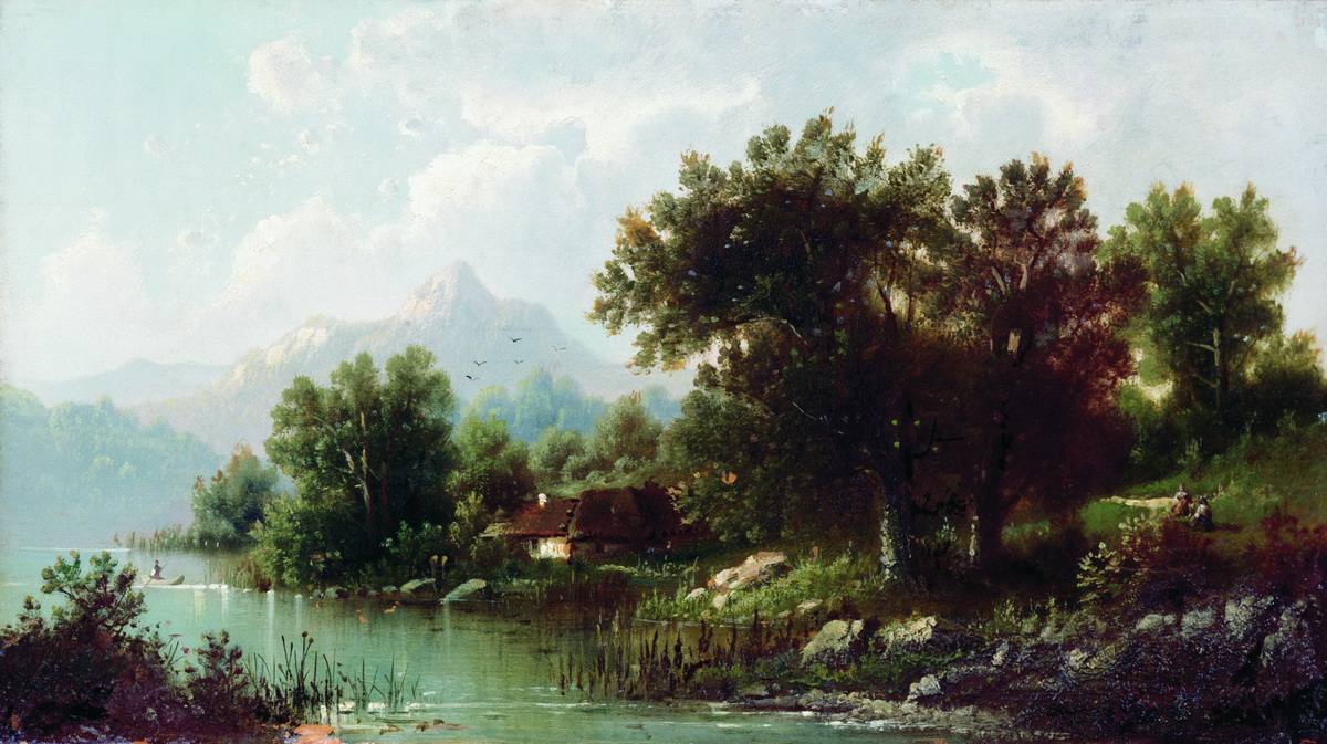 Каменев Л.. Пейзаж с рекой. 1860