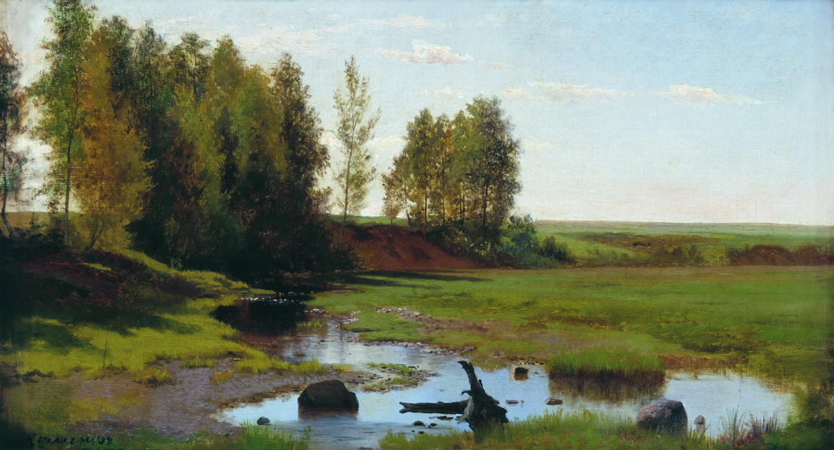 Каменев Л.. Летний пейзаж с ручьем