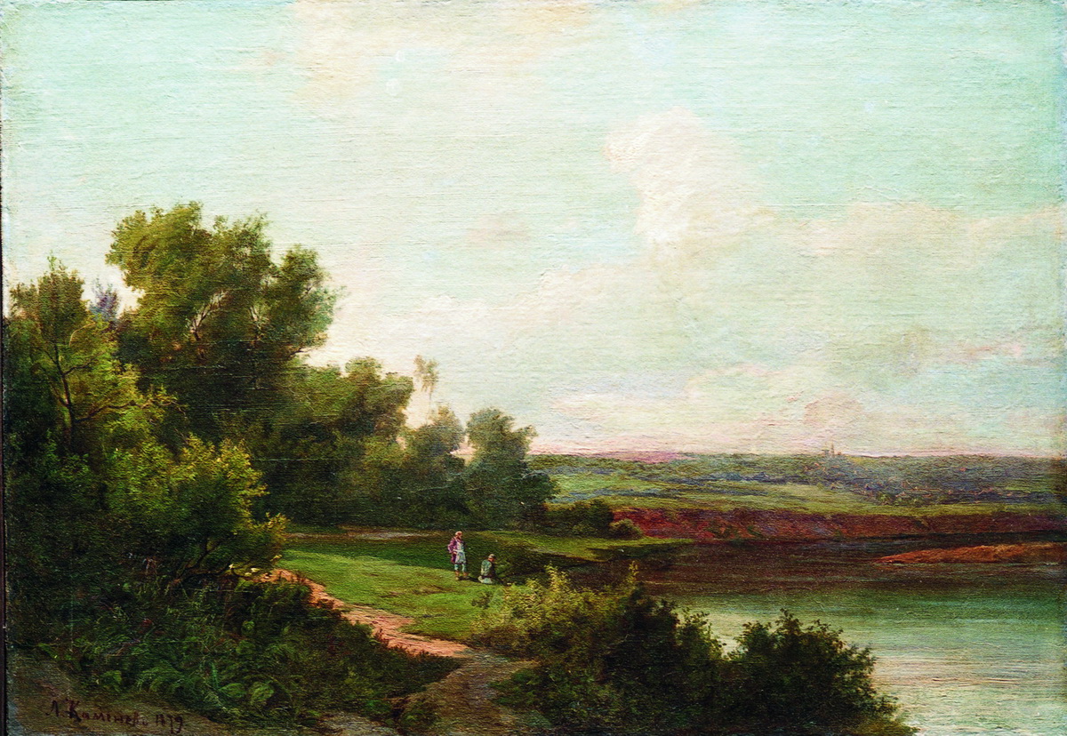 Каменев Л.. Пейзаж с рыбаками. 1879