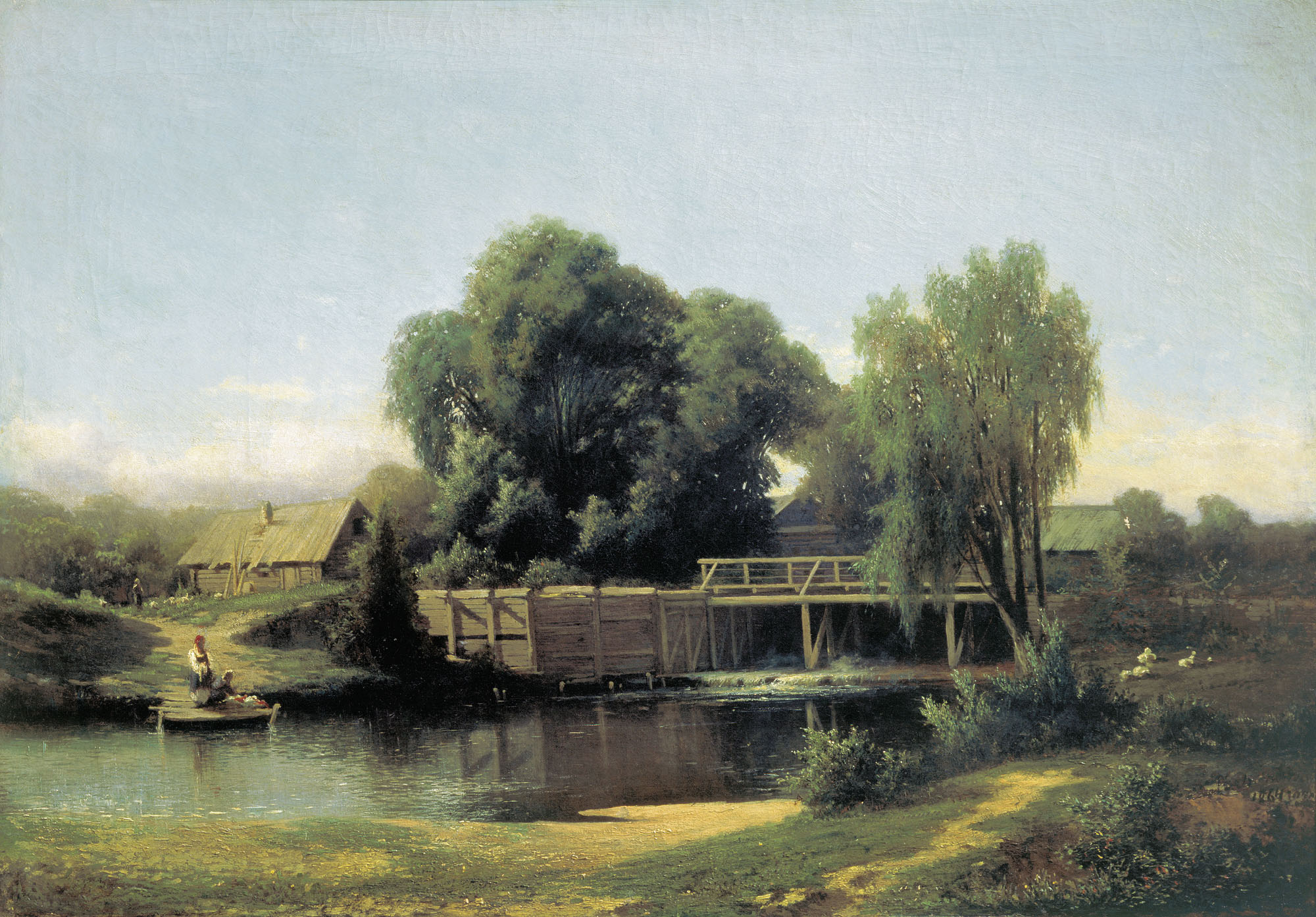 Каменев Л.. У плотины. 1864
