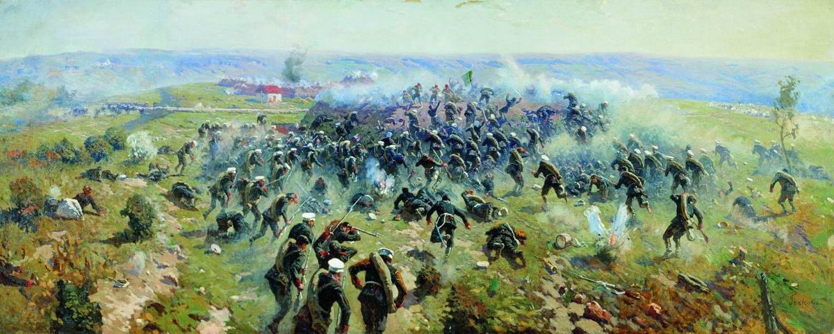 Греков. Атака лейб-гвардии Гренадерского полка на турецкие позиции под Горным Дубняком 12 октября 1877 года. 1914