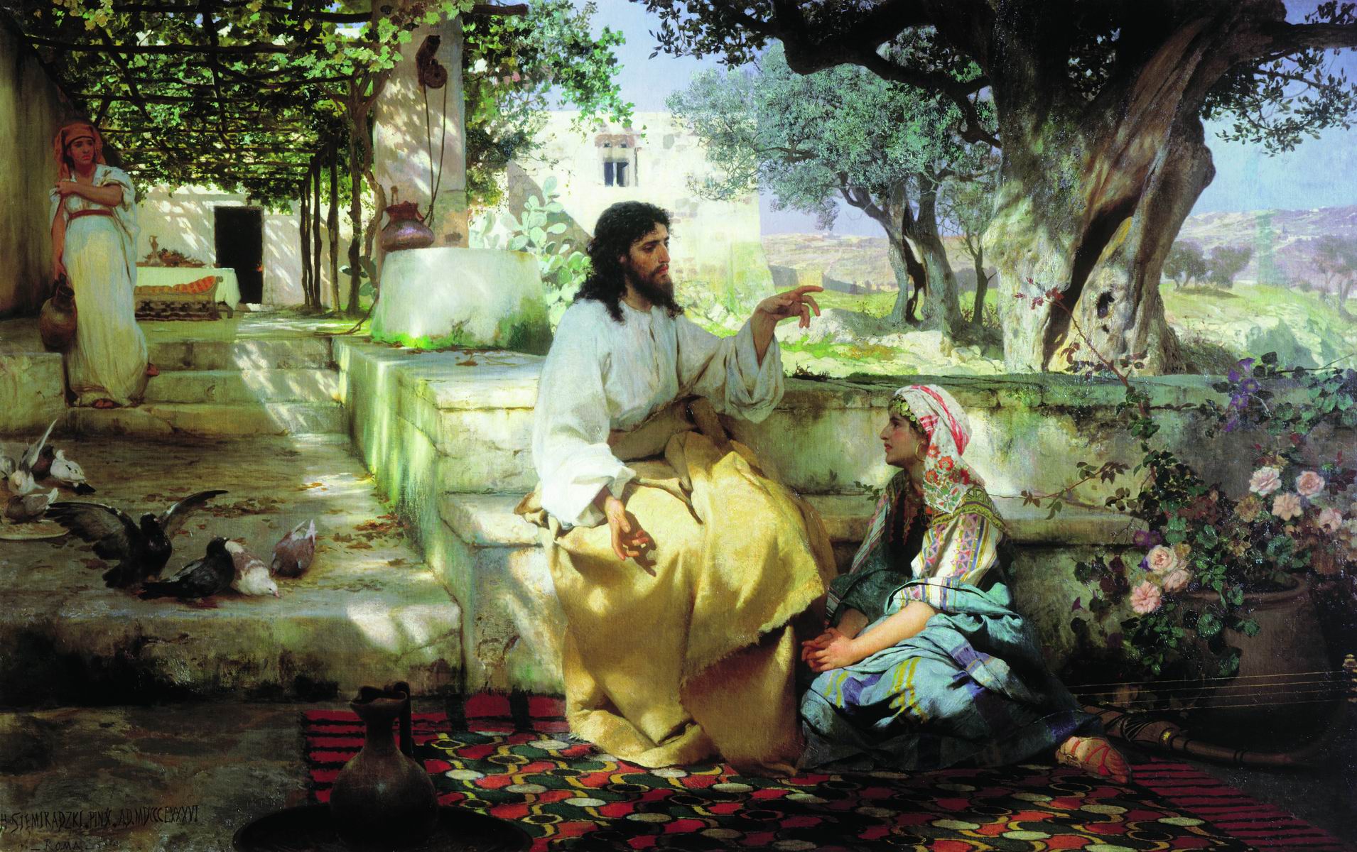 Семирадский. Христос у Марфы и Марии. 1886