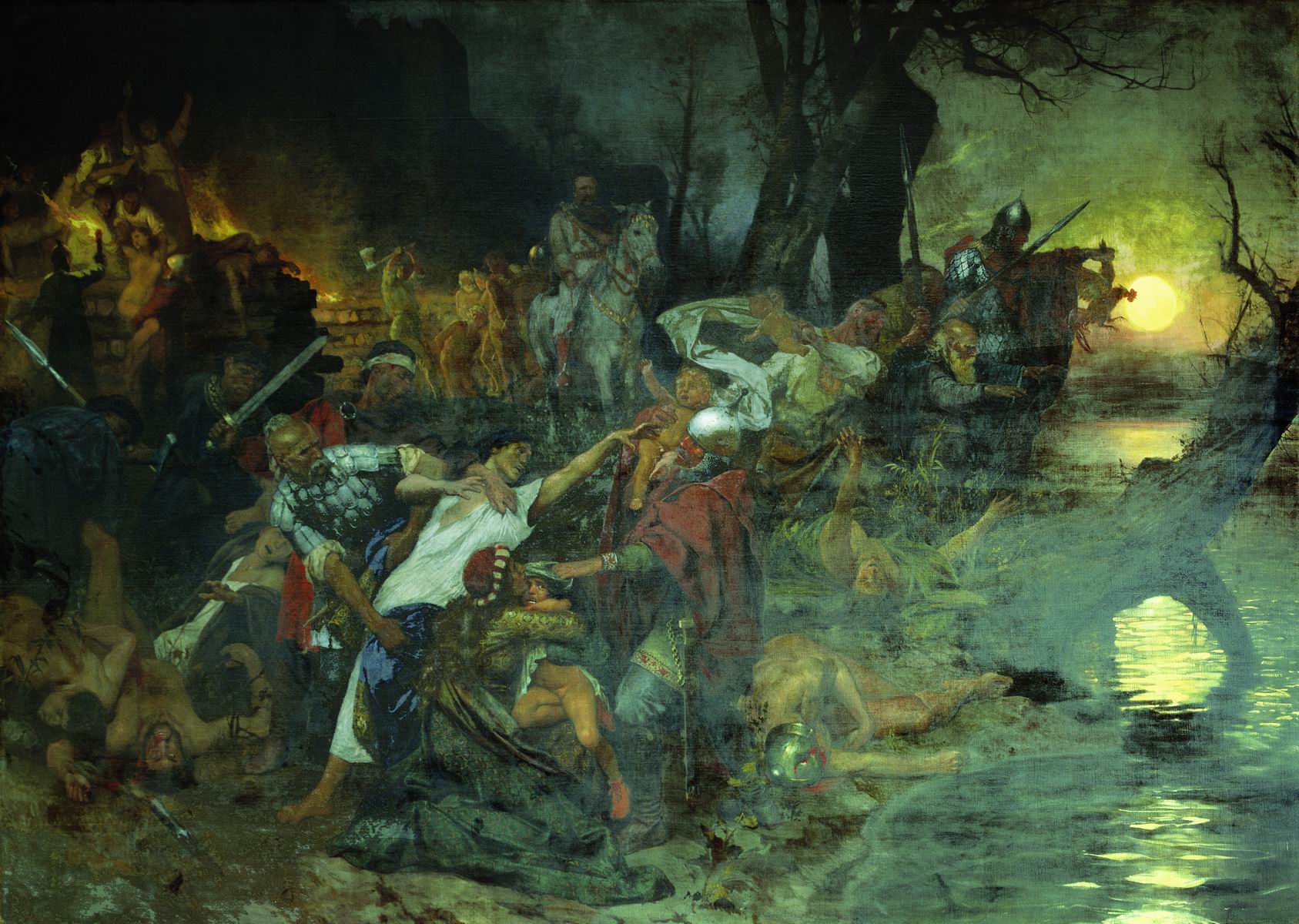 Семирадский. Тризна дружинников Святослава после боя под Доростолом в 971 году. 1884