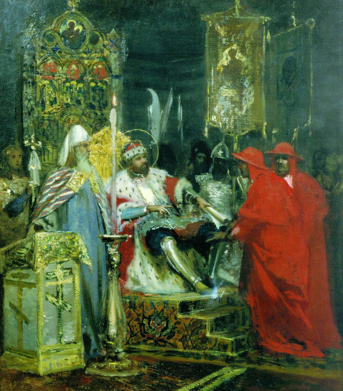 Семирадский. Александр Невский принимает папских легатов. 1876