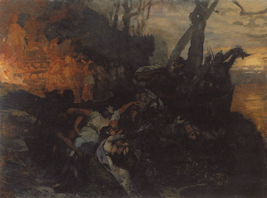 Семирадский. Тризна дружинников Святослава после боя под Доростолом в 971 году. Около 1884