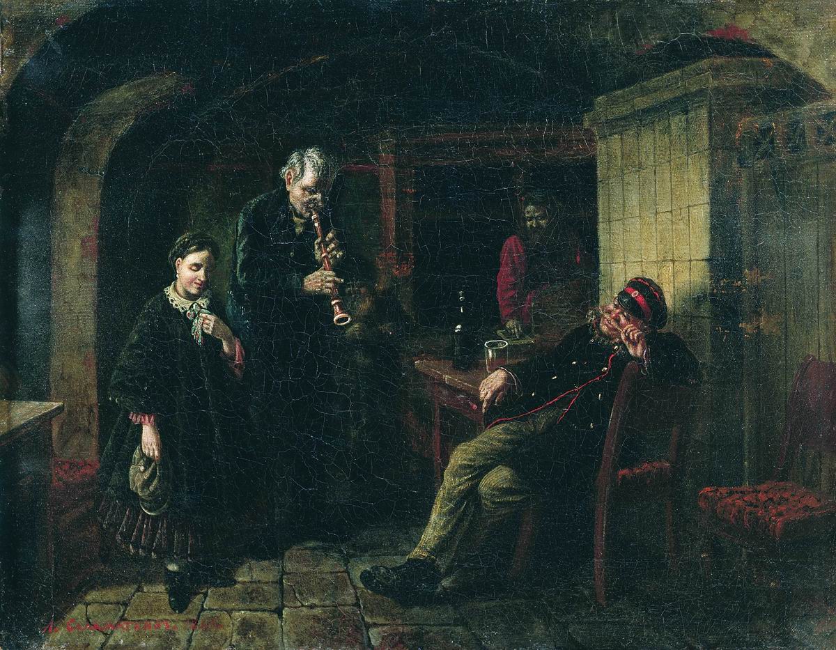 Соломаткин. В погребке. 1864