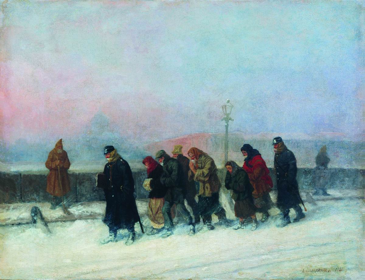 Соломаткин. Препровождение арестованных. 1881