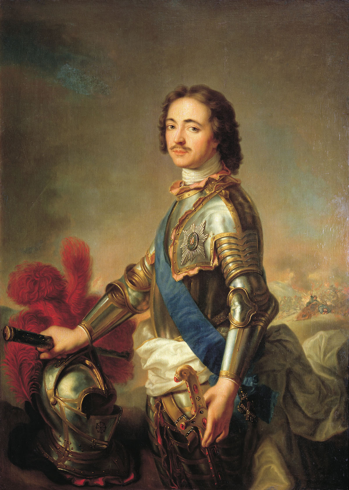 Натье. Портрет Петра I в рыцарских доспехах. 1717