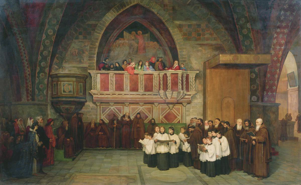 Боткин М.. Вечерня в церкви Святого Франциска в Ассизи. 1871