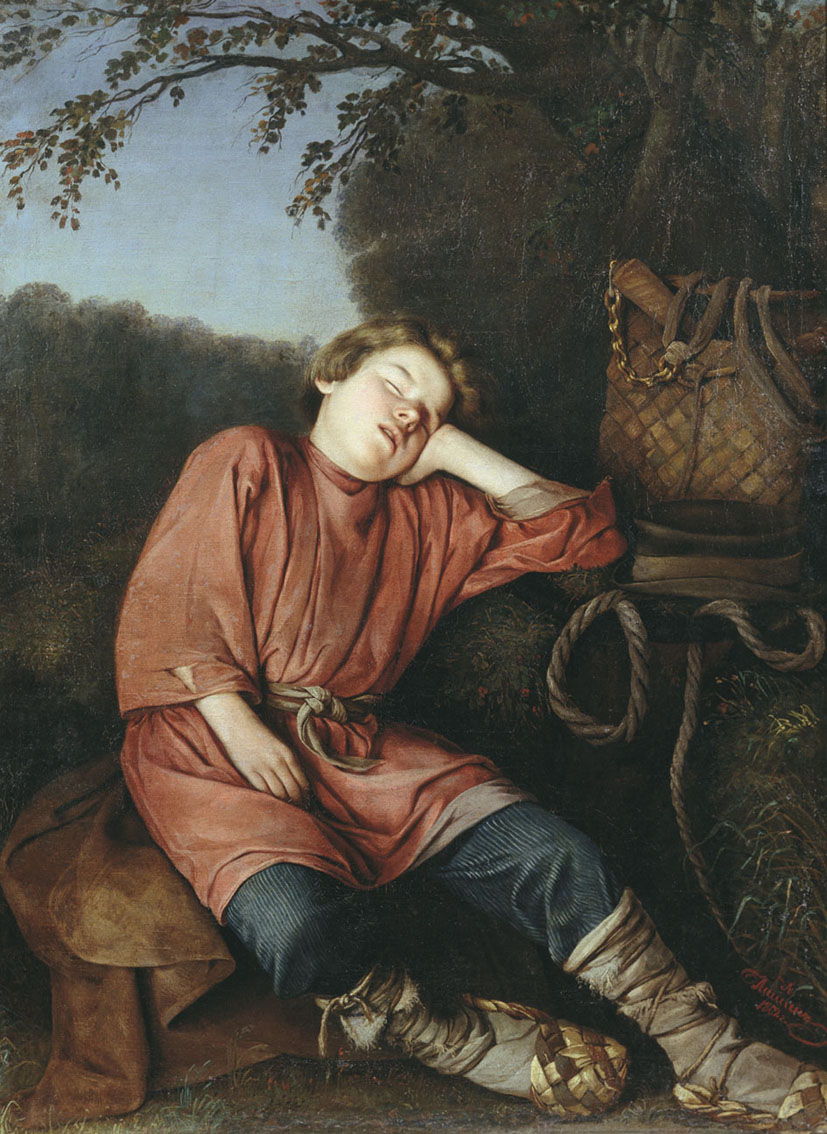 Лашин. Спящий мальчик-пастушок. 1862