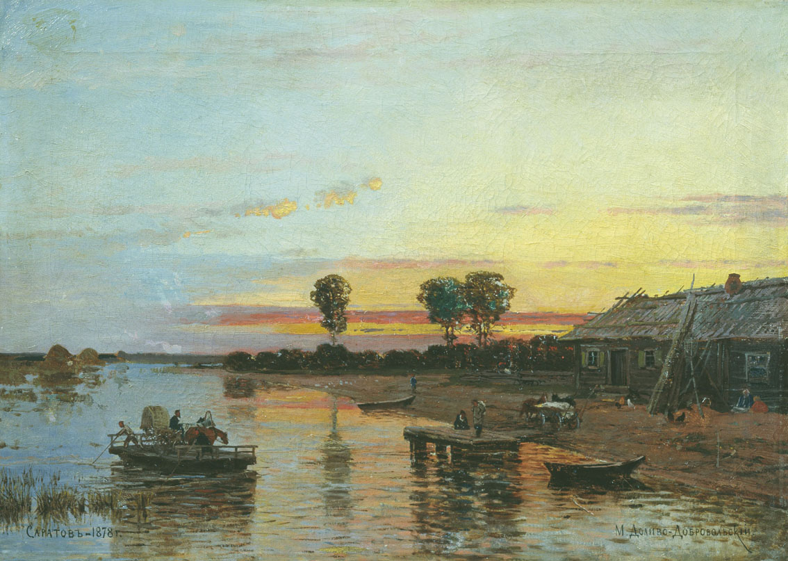 Доливо-Добровольский. На Волге вечером (Саратов). 1878