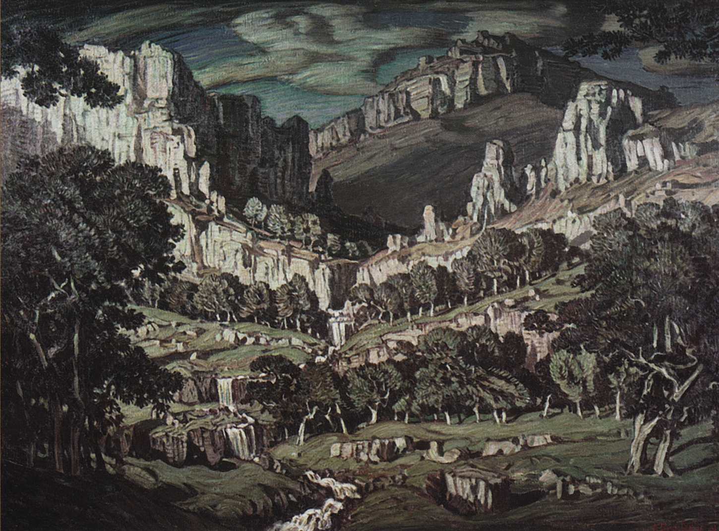 Богаевский. Поток. Фантастический пейзаж. 1908