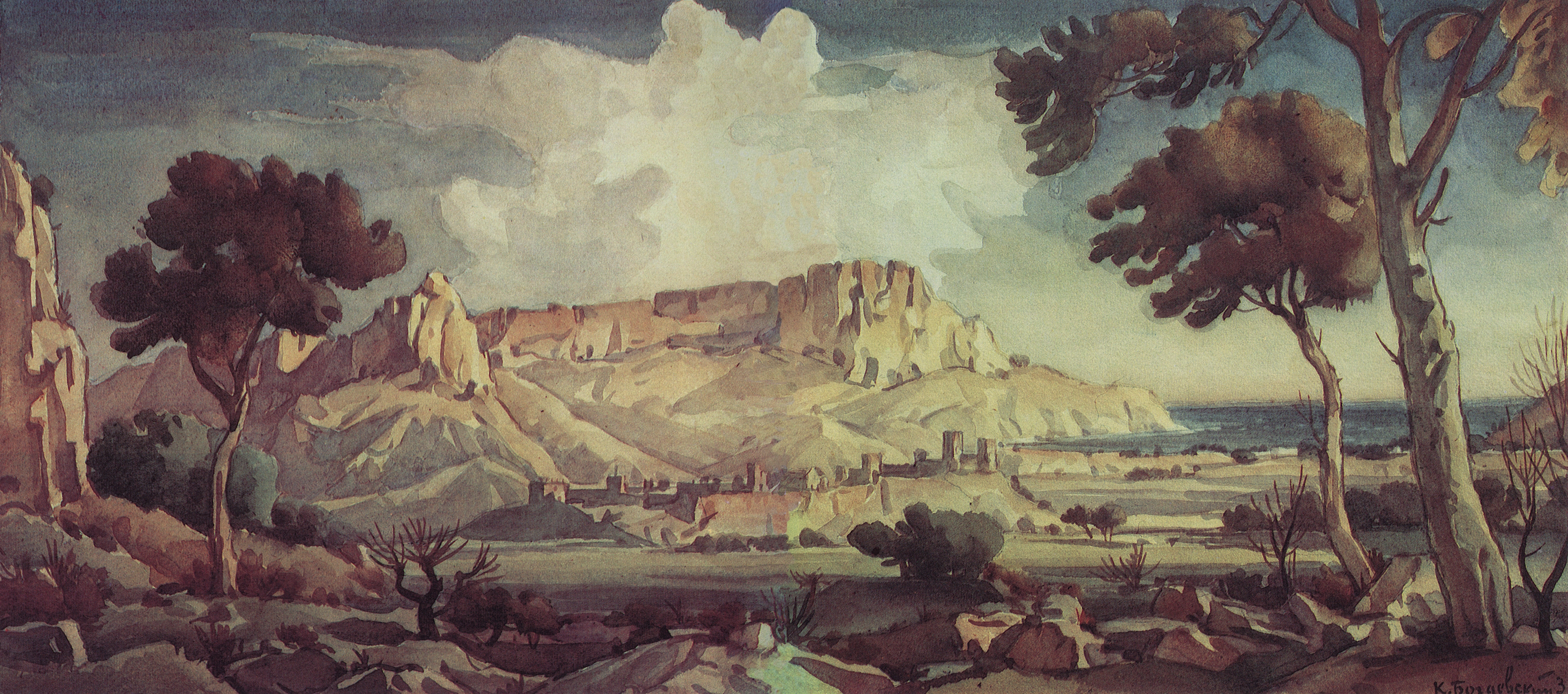 Богаевский. Город в долине. 1935