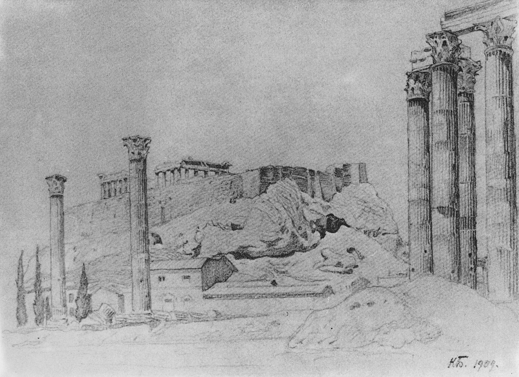 Богаевский. Вид древнегреческого Акрополя. 1909