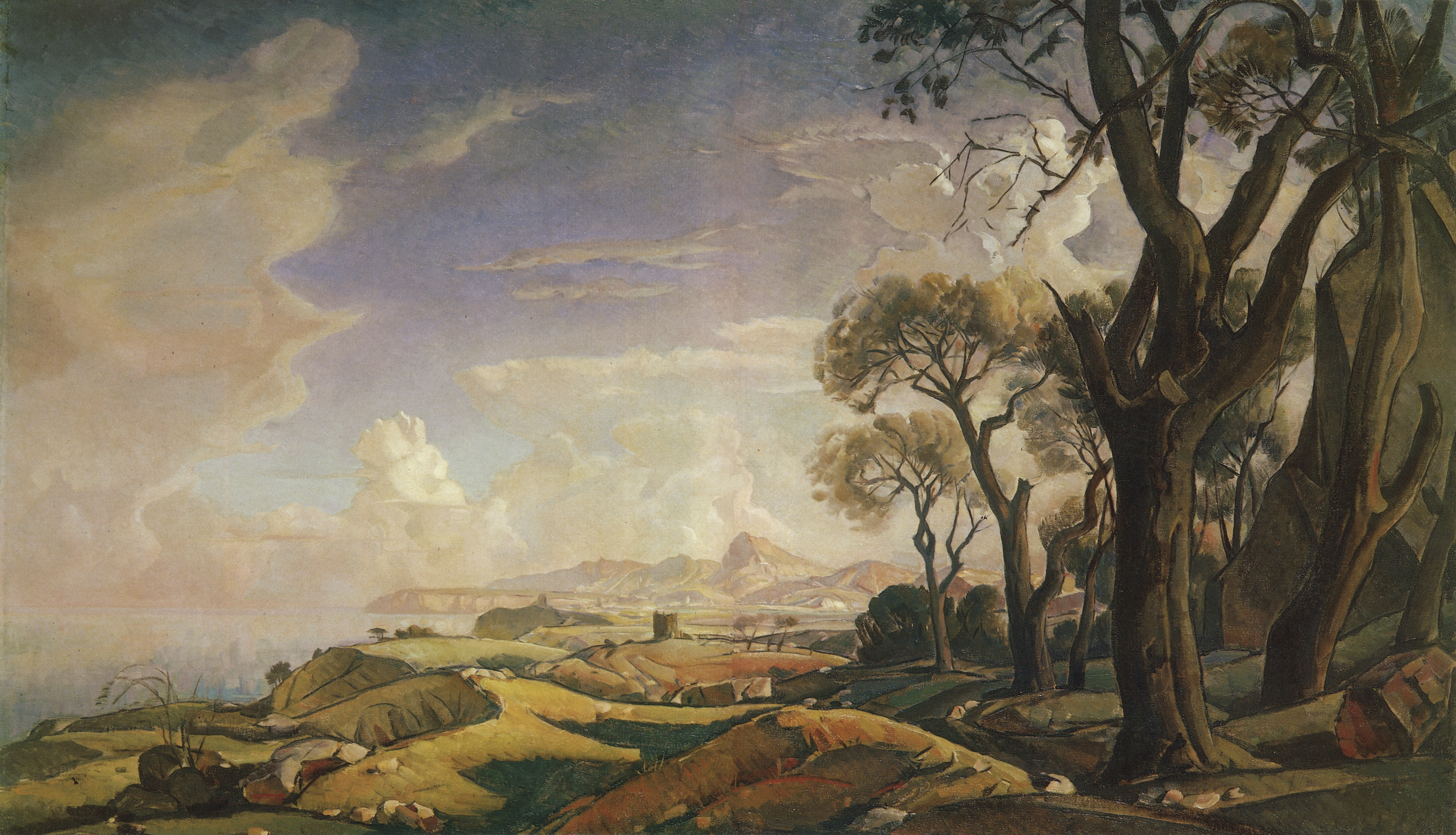 Богаевский. Пейзаж с деревьями. 1927